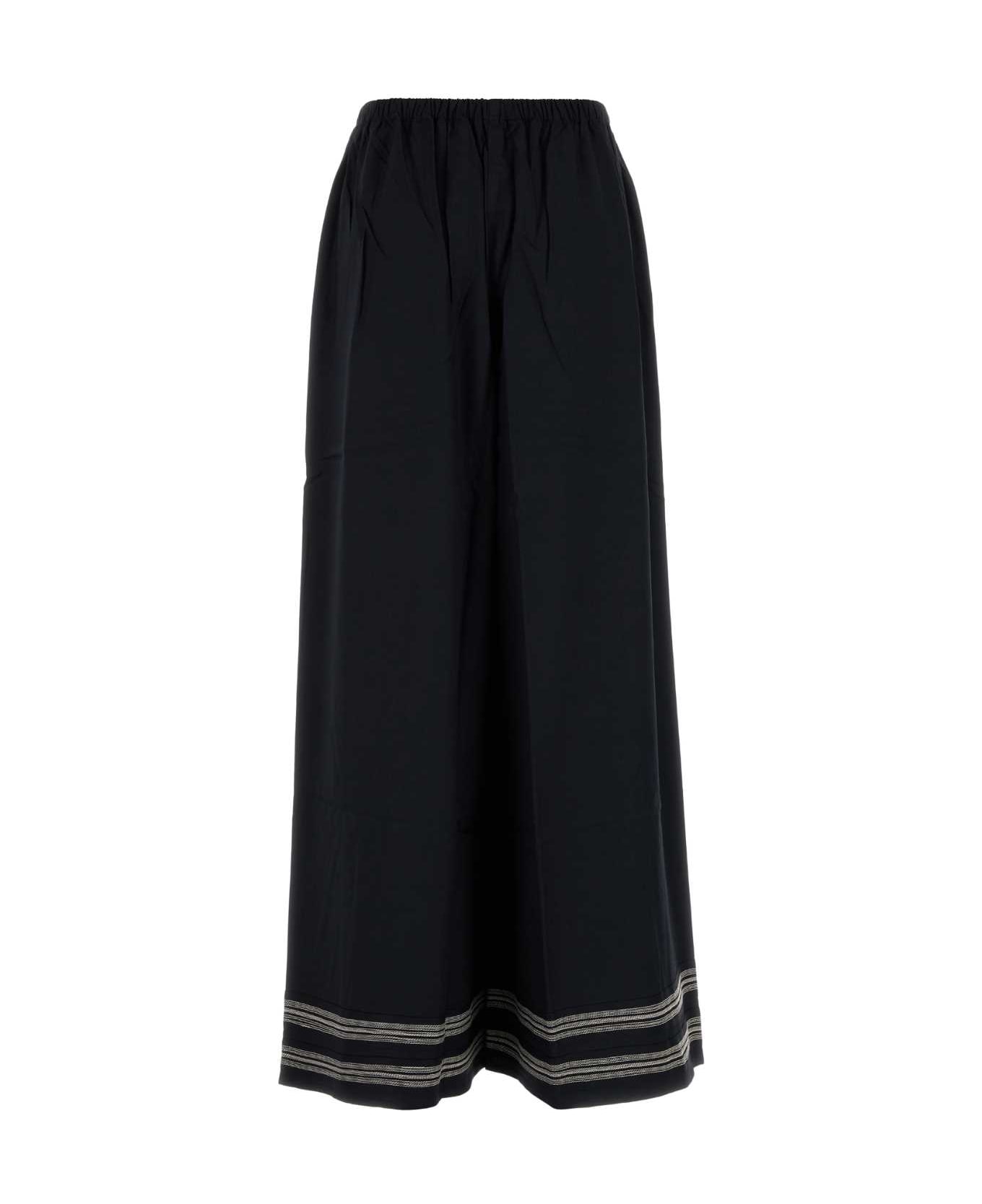 Bode Black Viscose Mathilde Wide-leg - NAVYCREAM
