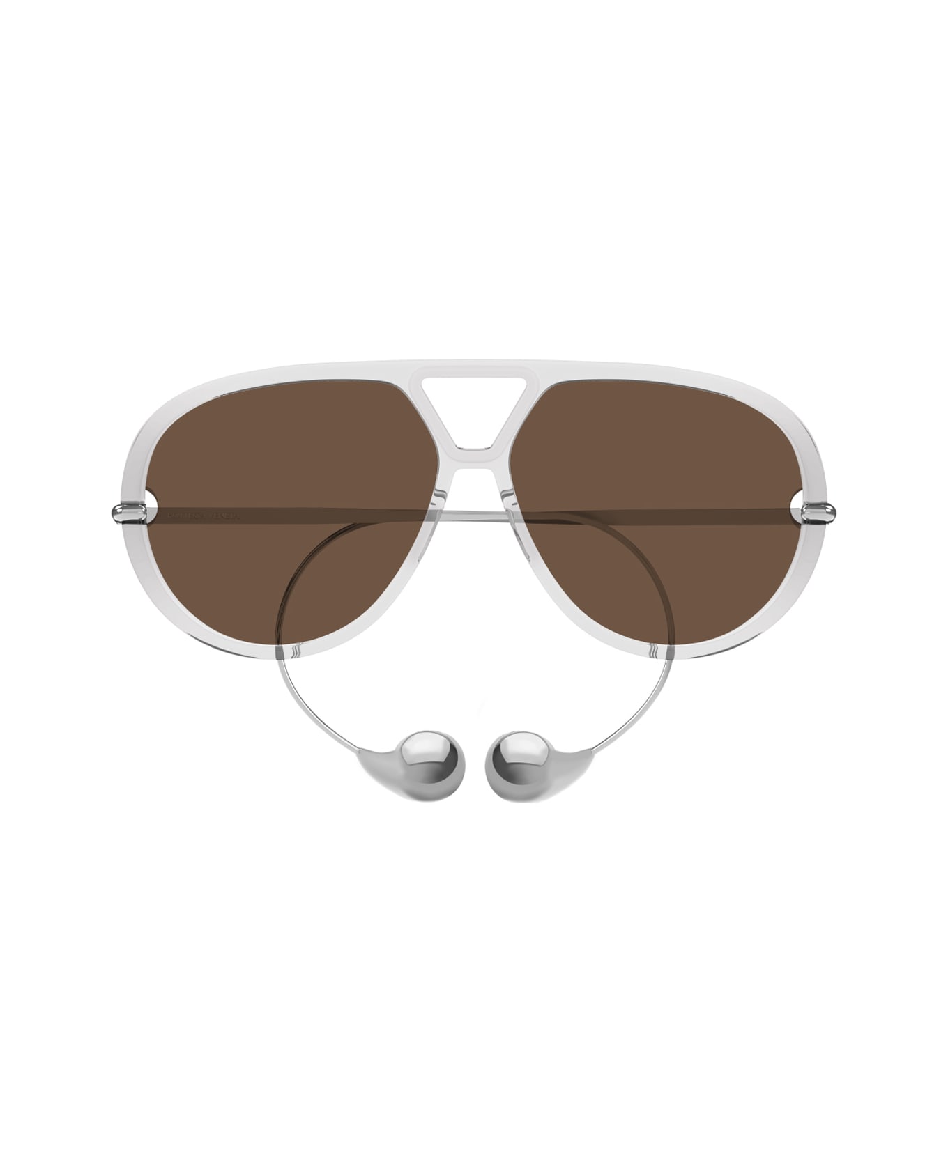 Bottega Veneta Eyewear Bv1273s 009 Grey Silver Brown Sunglasses - Trasparente