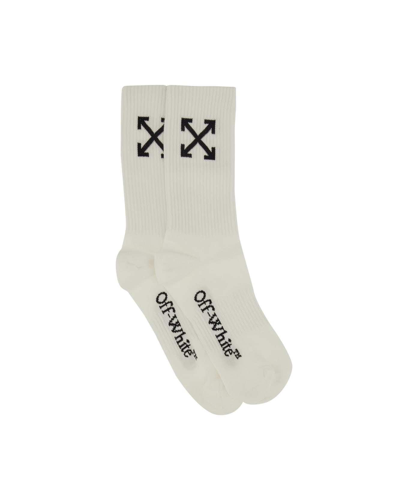 Off-White Medium Socks With "arrow" Pattern - WHITE