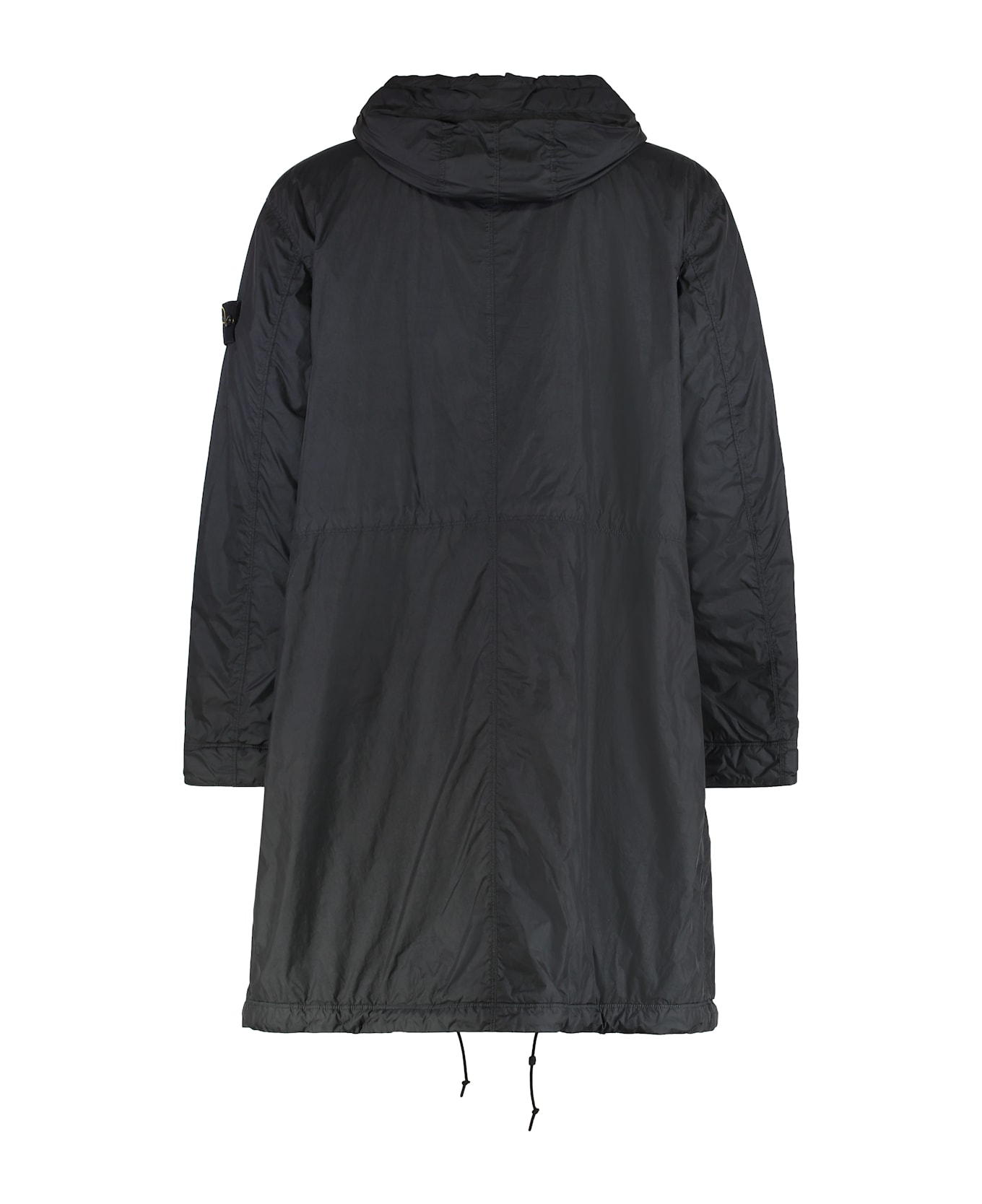 Stone Island Long Parka With Hood In Nylon - black