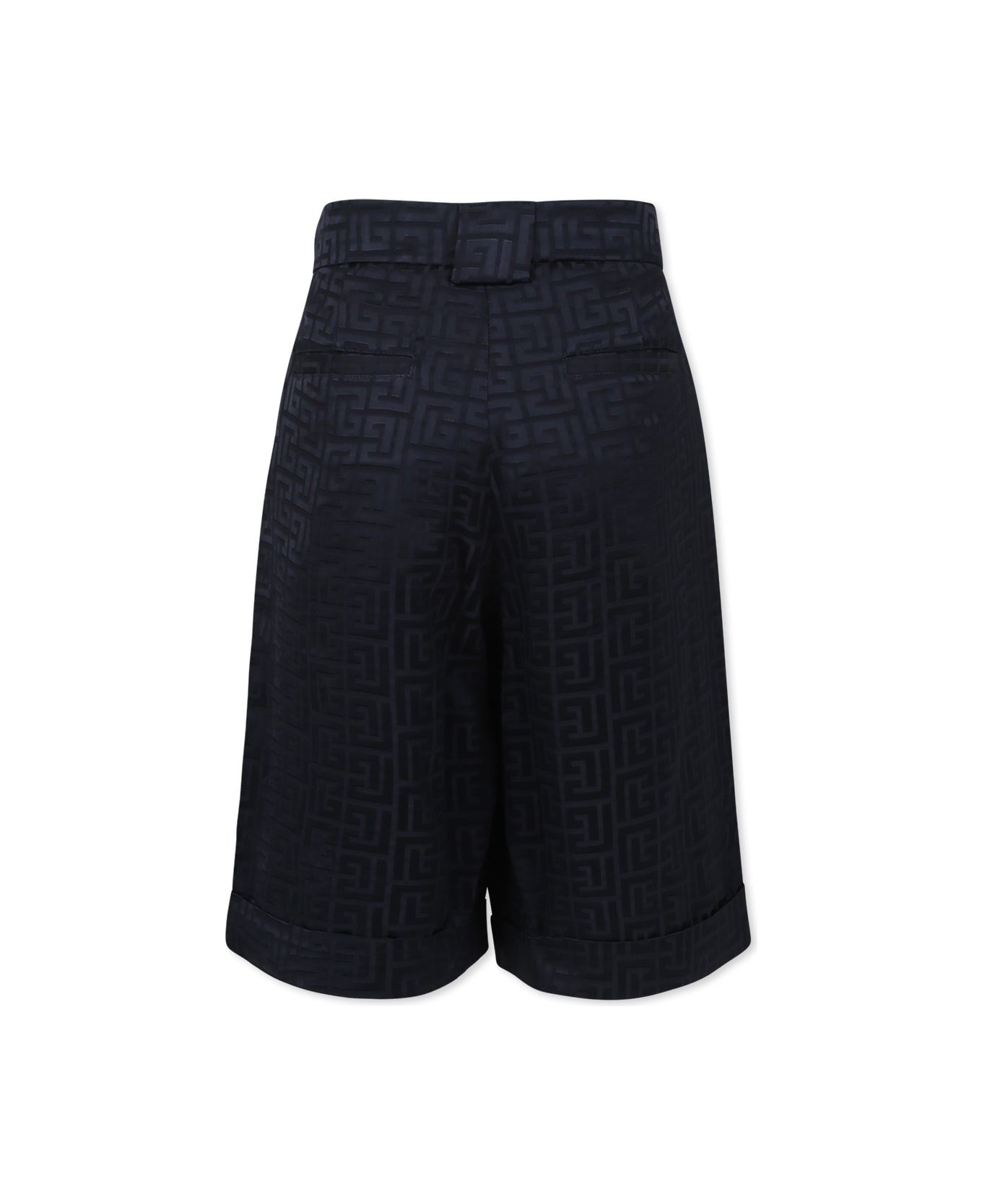 Balmain Blue Shorts For Boy With Maze - Blue