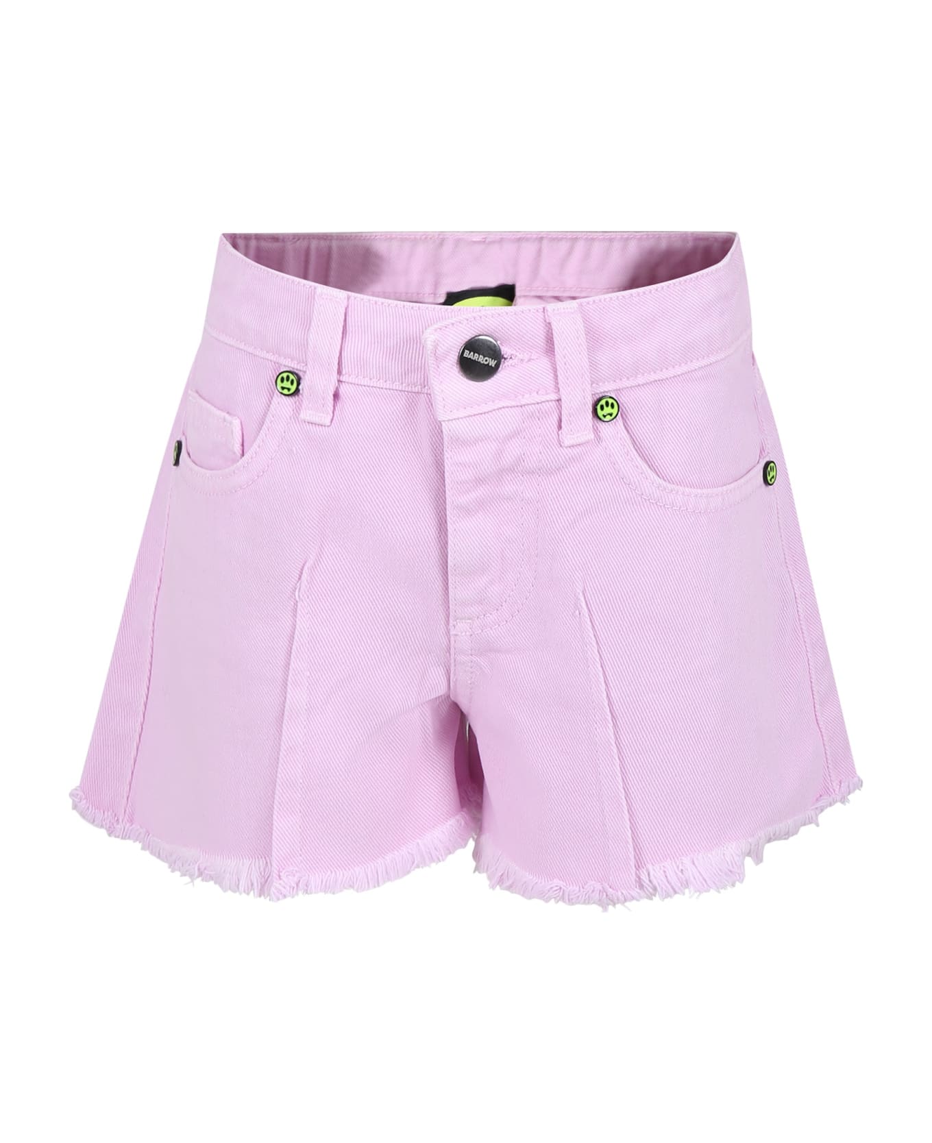 Barrow Pink Shorts For Girl With Smiley - Pink ボトムス