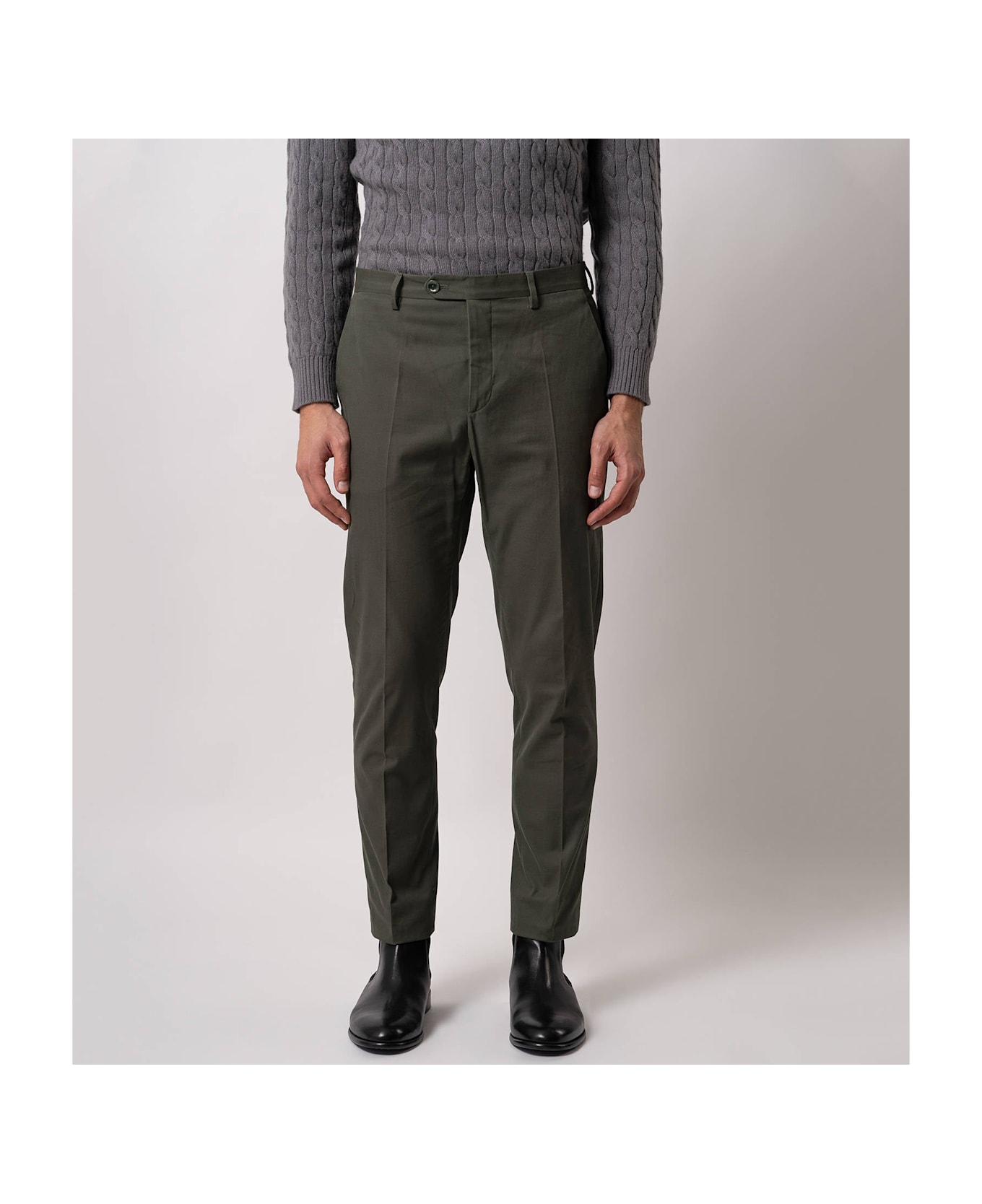 Larusmiani Velvet Trousers Howard Pants - Olive