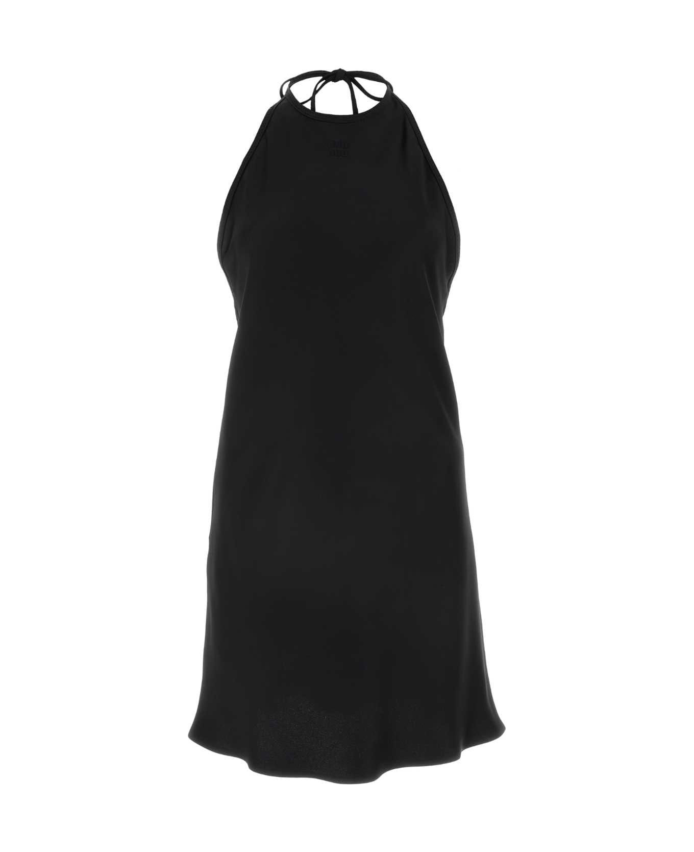 Miu Miu Black Satin Dress - NERO