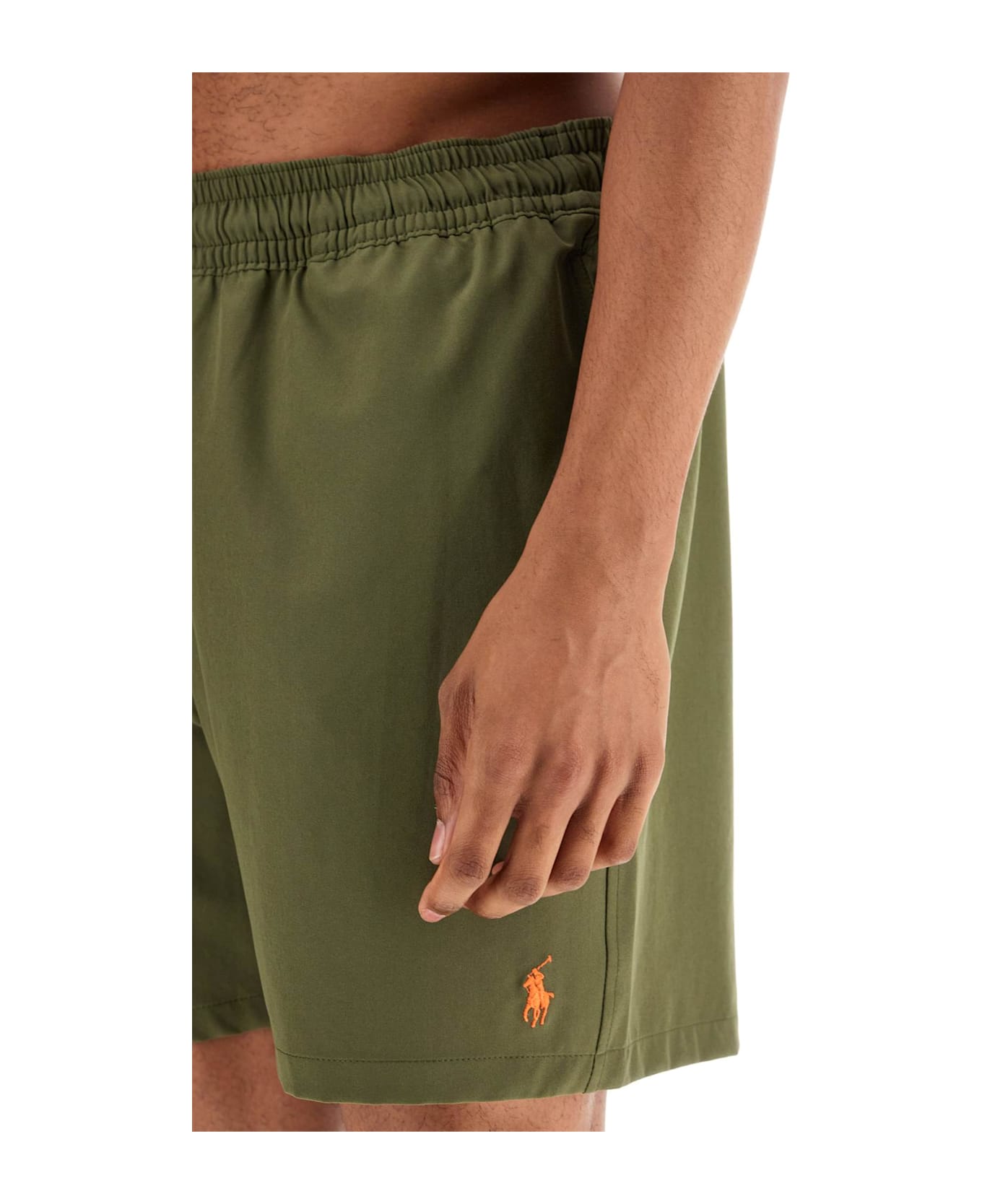 Polo Ralph Lauren Olive Green Swim Trunks In Recycled Polyester With Embroidered Logo - NEW OLIVE (Green)