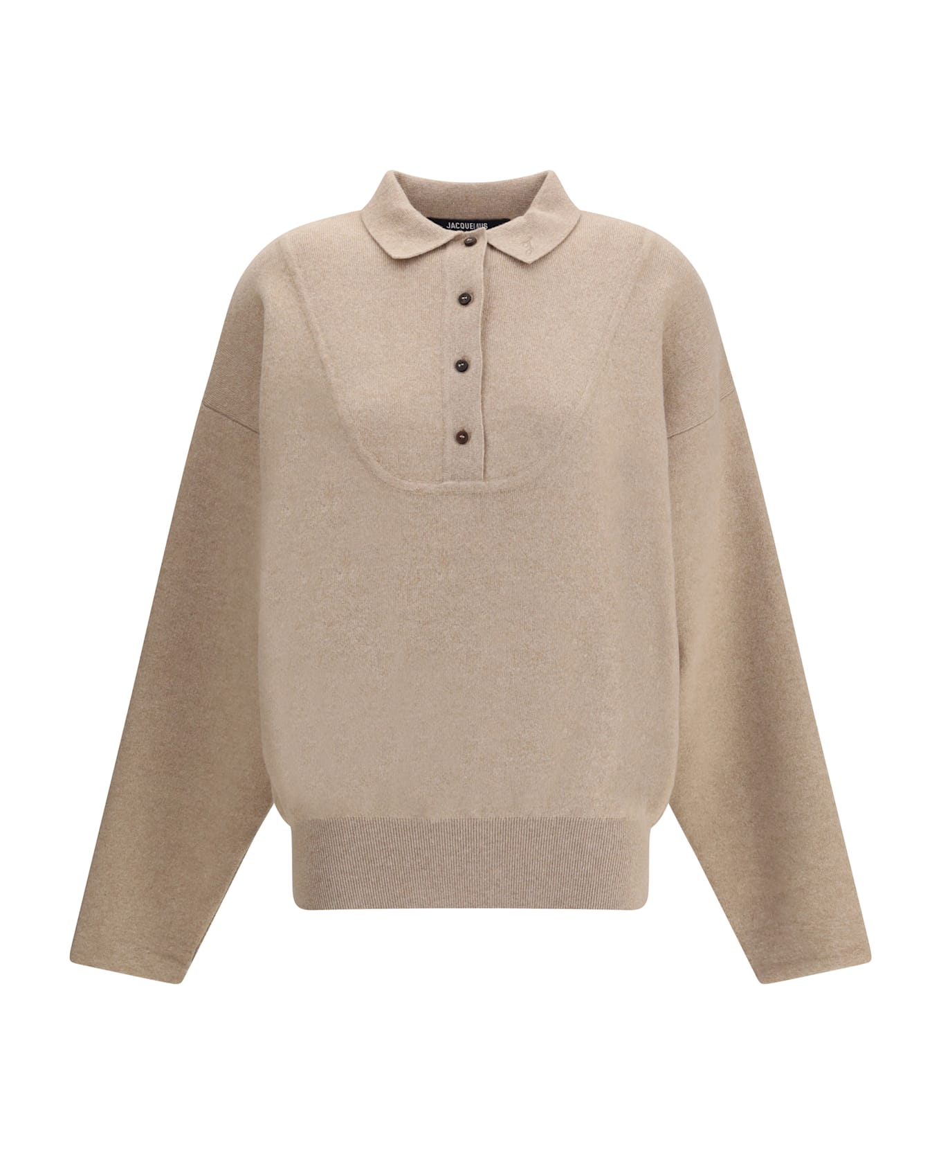Jacquemus Polo Sweater La Maille Vareuse Pallone - NEUTRALS