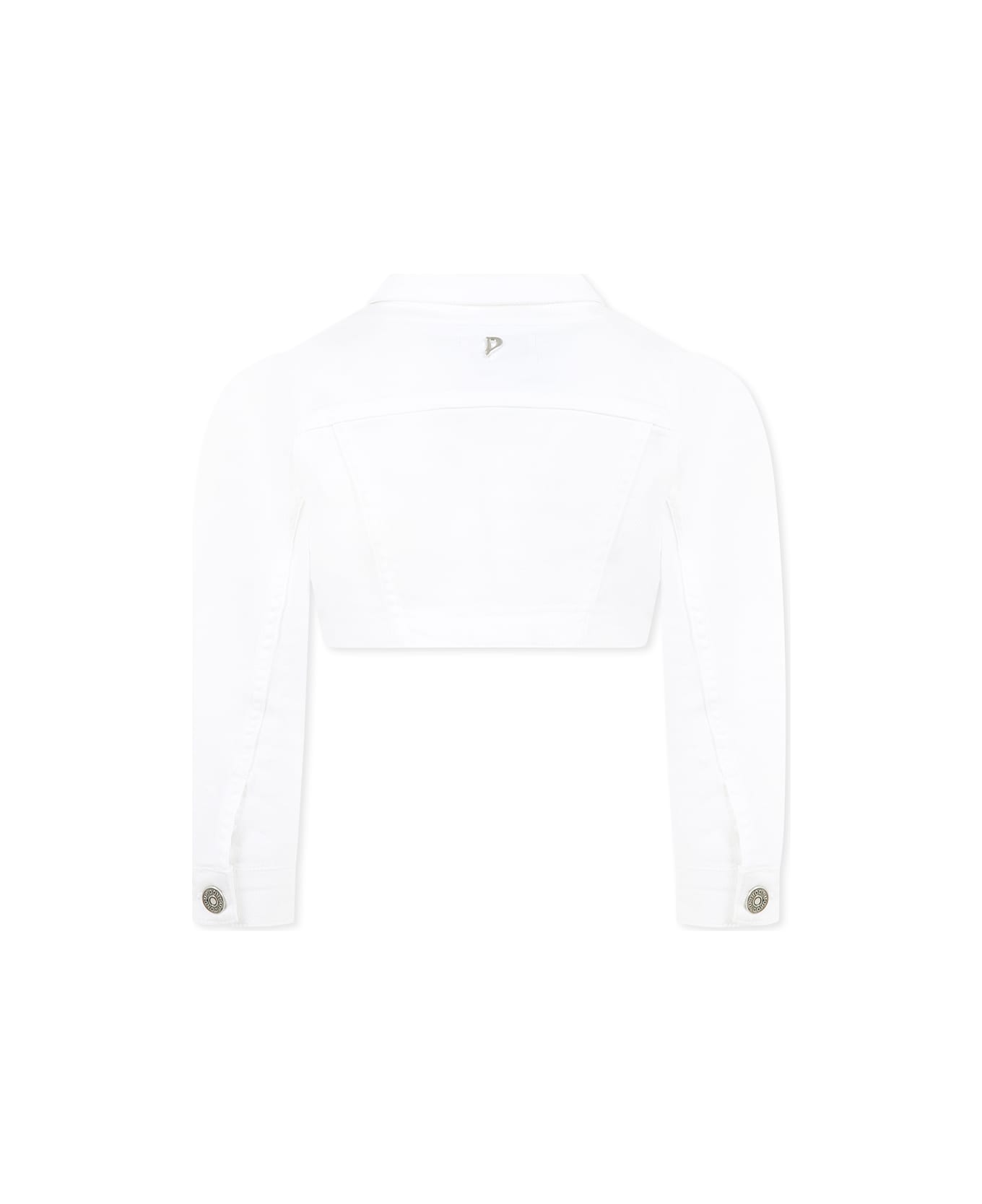 Dondup White Jacket For Girl - White