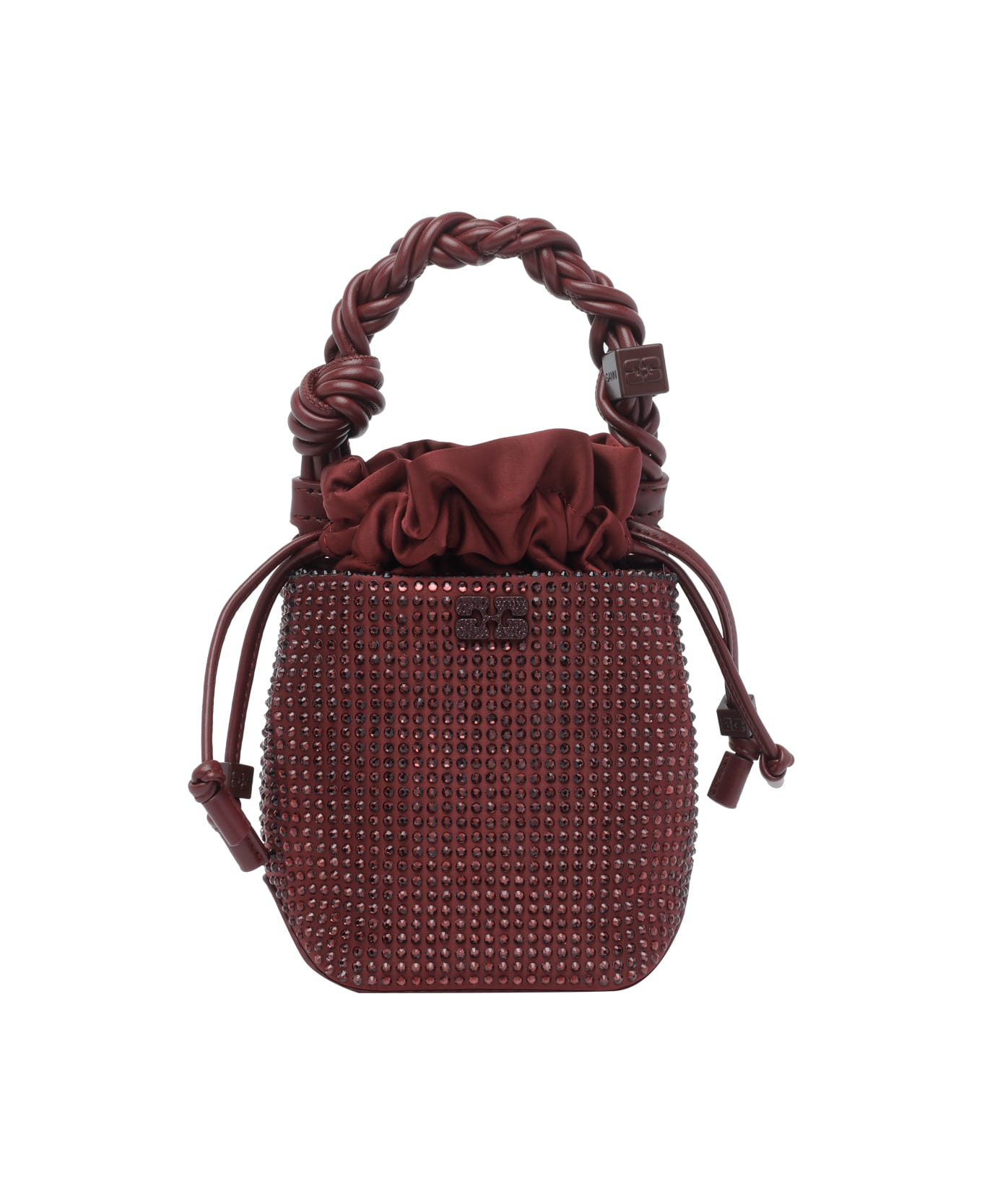 Ganni Mini Strass Bou Bucket Pouch - Red