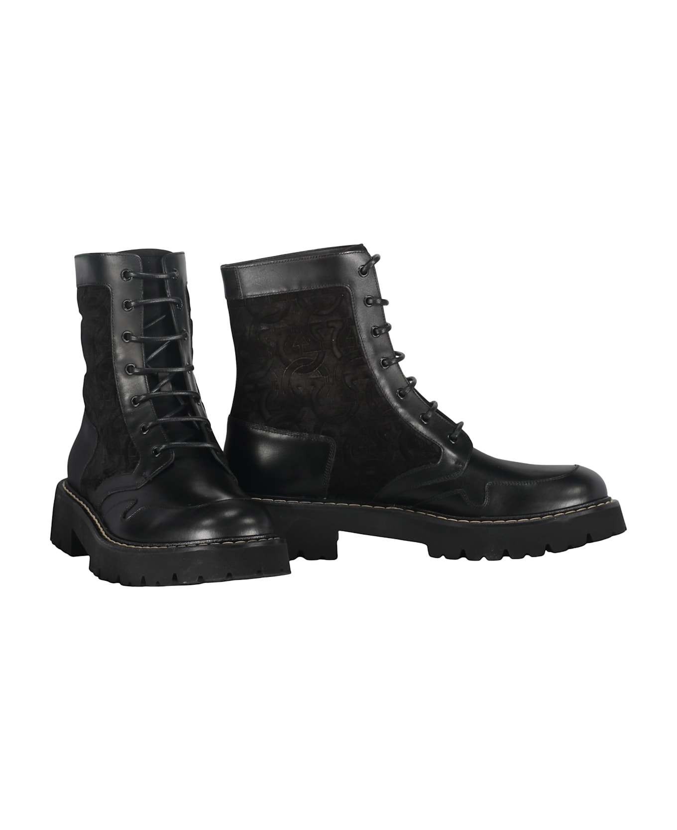 Ferragamo Lace-up Ankle Boots - black