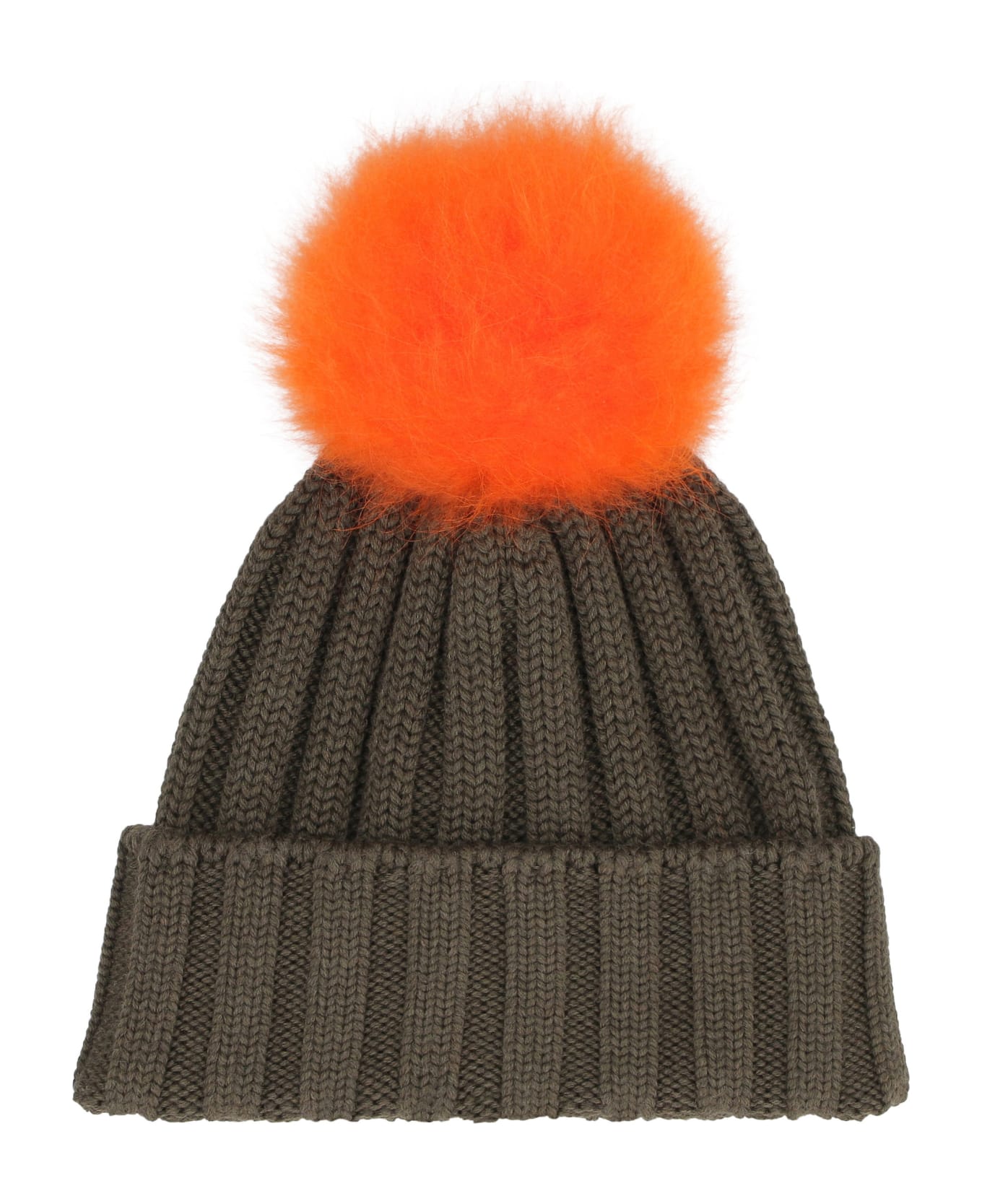 Woolrich Knitted Wool Hat With Pom-pom - green