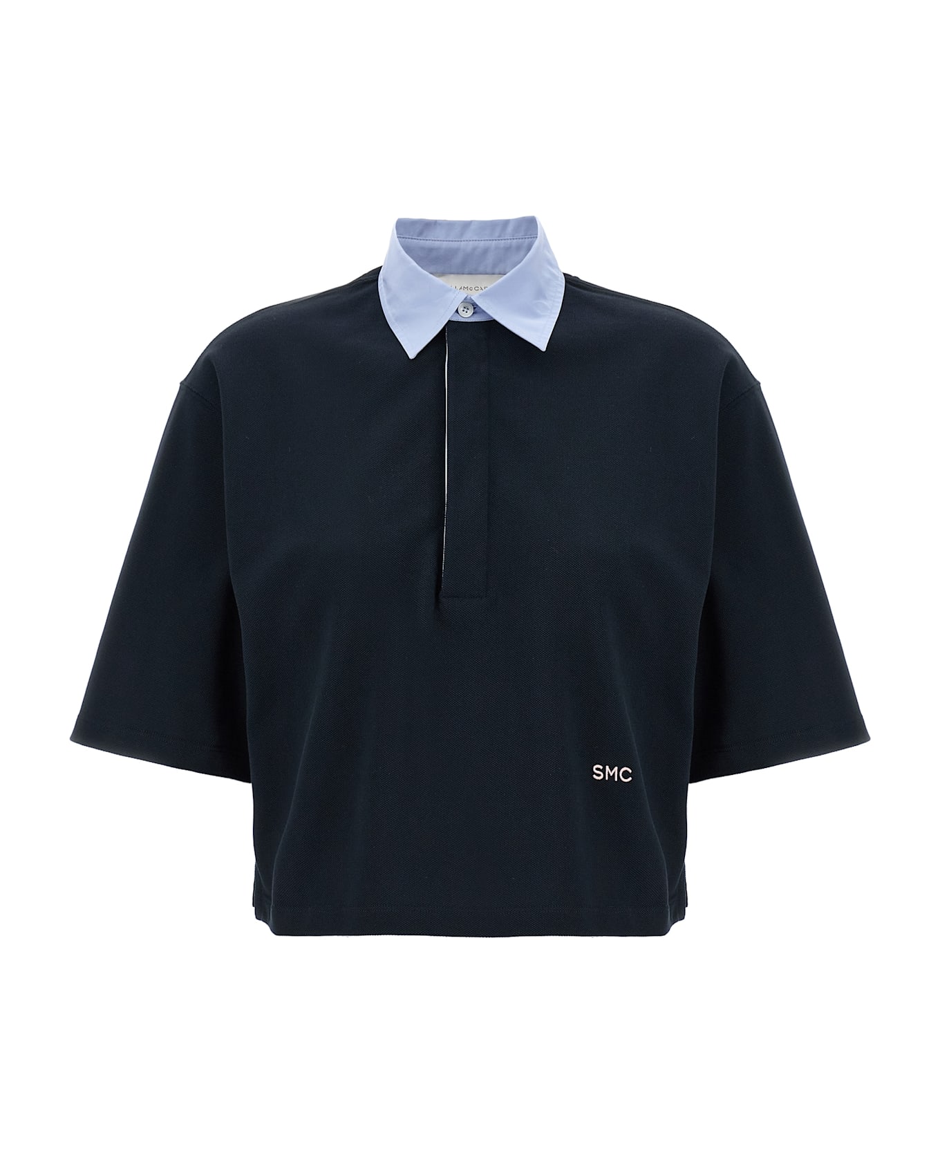 Stella McCartney Cropped Piquet Polo - Blue