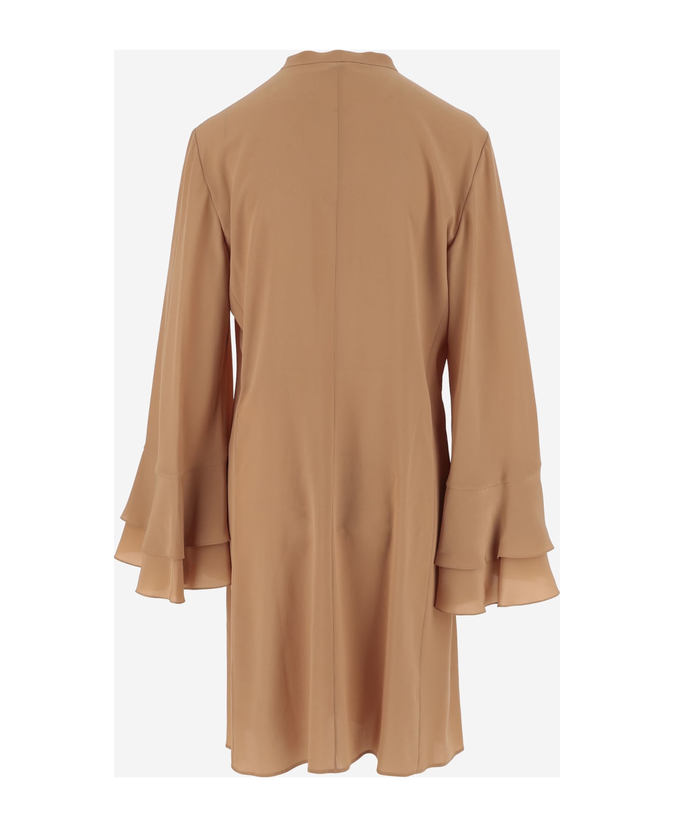 Chloé Crepe De Chine Dress - Beige