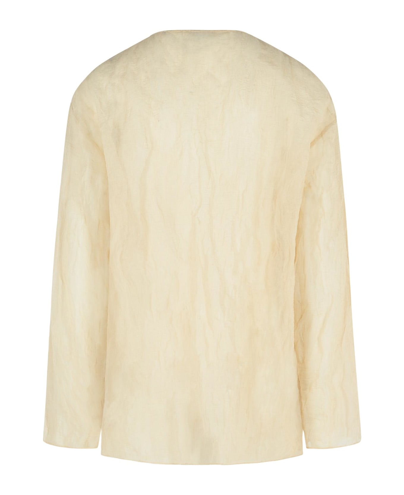 Dries Van Noten 
hen
 Grey Cotton T-shirt - Ivory