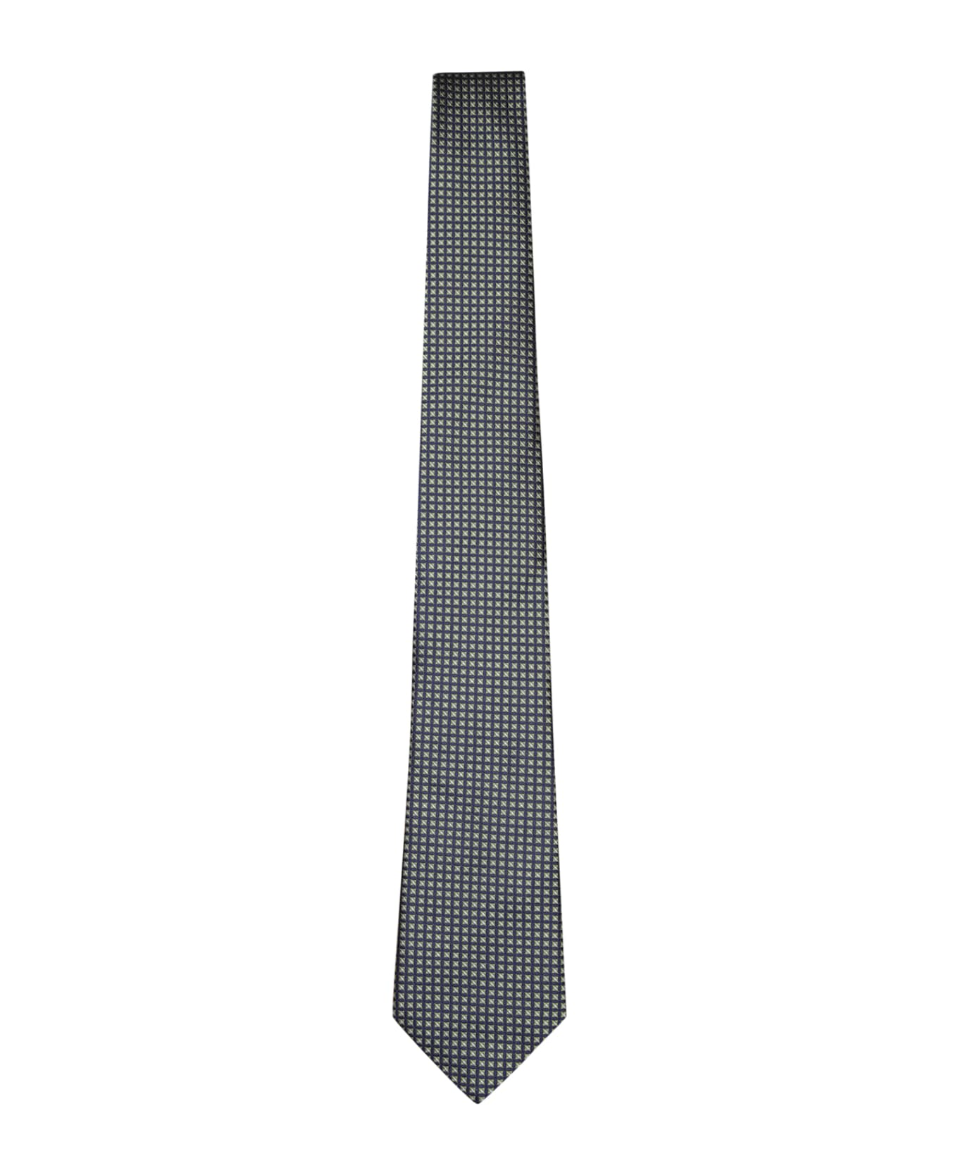 Canali Green Geometric 8cm Tie - Green