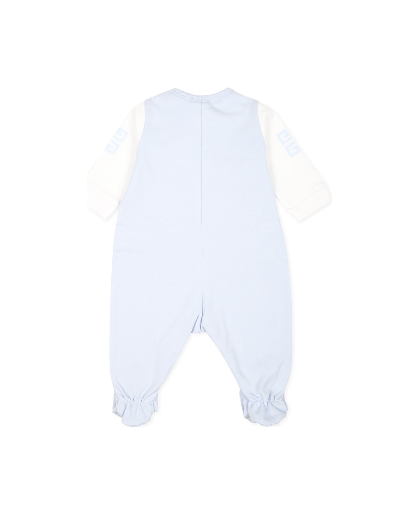 Givenchy Light Blue Babygrow Set For Baby Boy With Logo - Light Blue