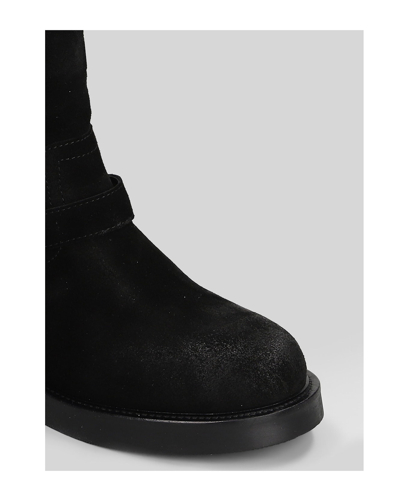 Julie Dee Low Heels Ankle Boots In Black Suede - black