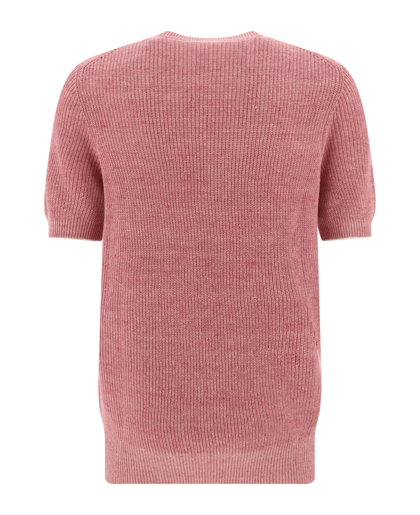 Brunello Cucinelli Linen T-shirt - Lampone+corda ニットウェア