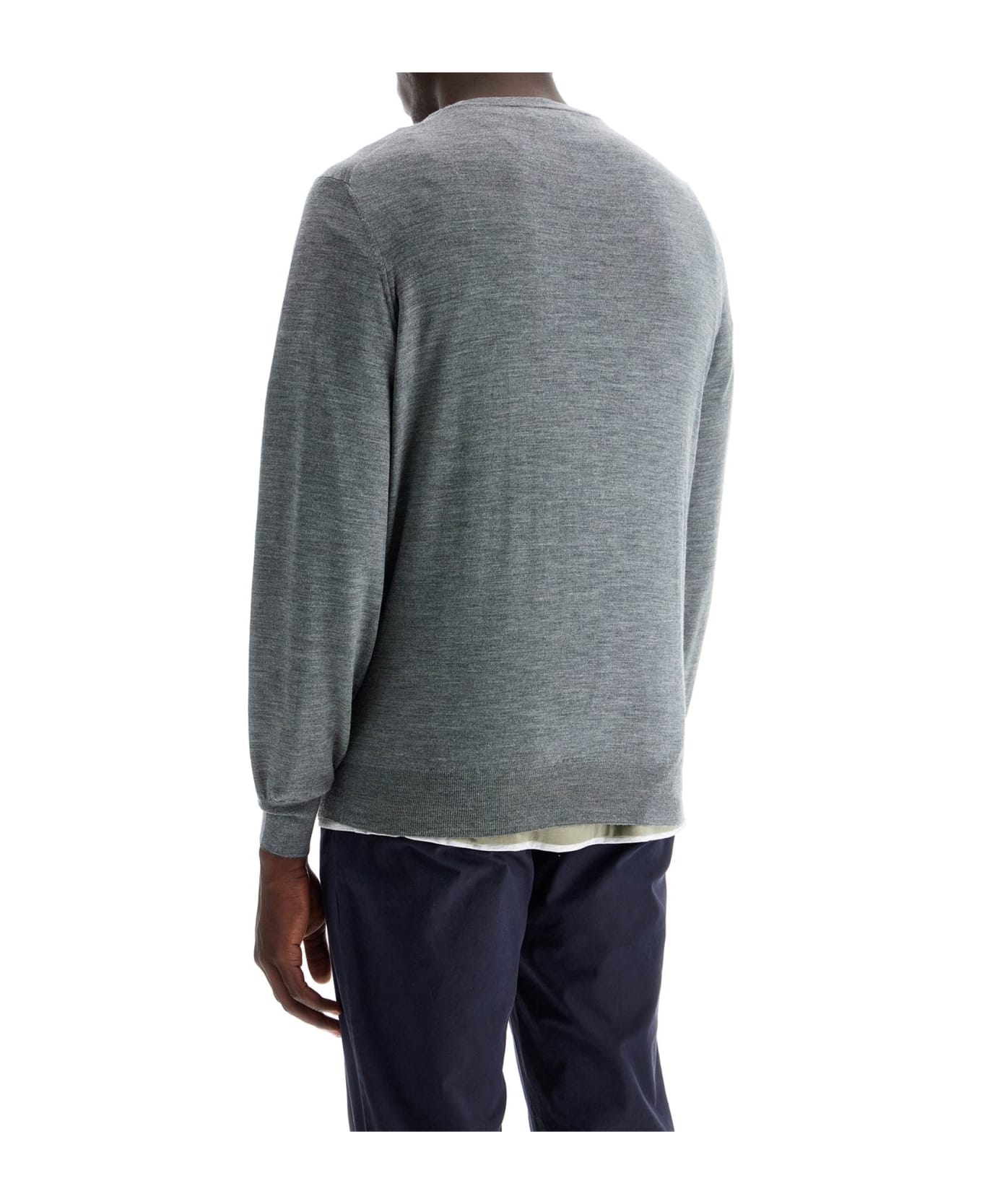 Brunello Cucinelli Fine Wool-cashmere Sweater - GRIGIO SCURO+LIGNITE (Grey)