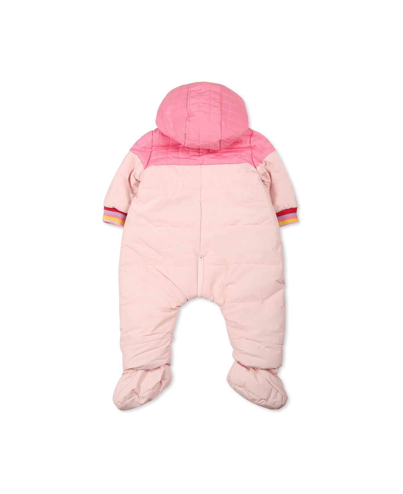 Marc Jacobs Pink Down Jacket For Baby Girl With Logo - Pink