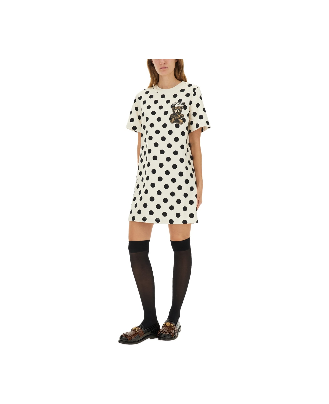 Moschino "teddy Polka Dots" Dress - IVORY