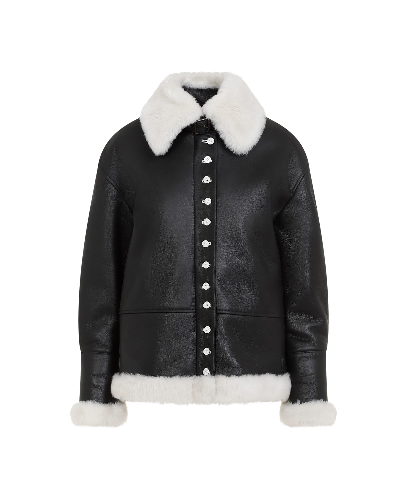 Loewe Shearling Jacket - White Black