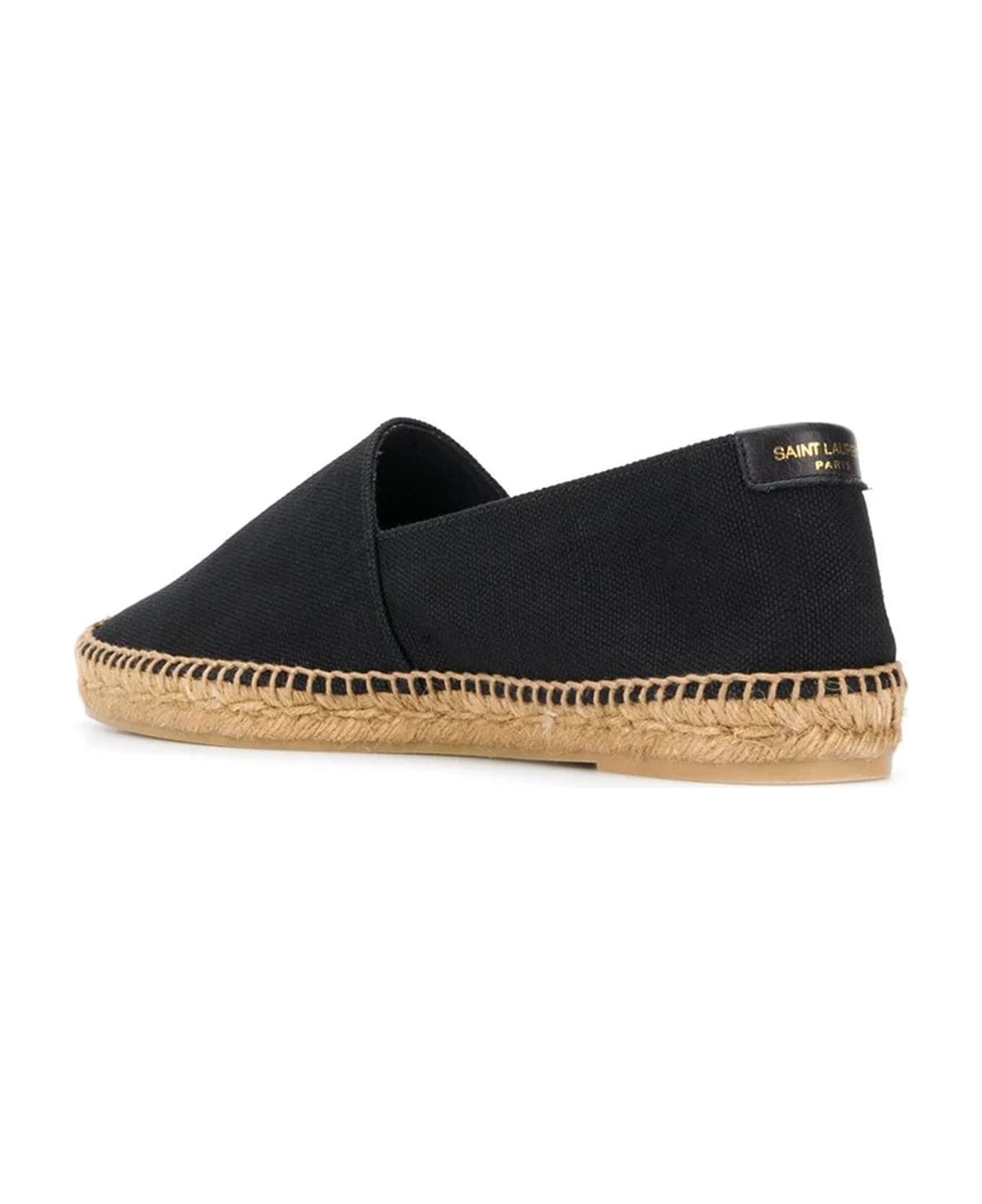 Saint Laurent Canvas Logo Espadrilles - Black