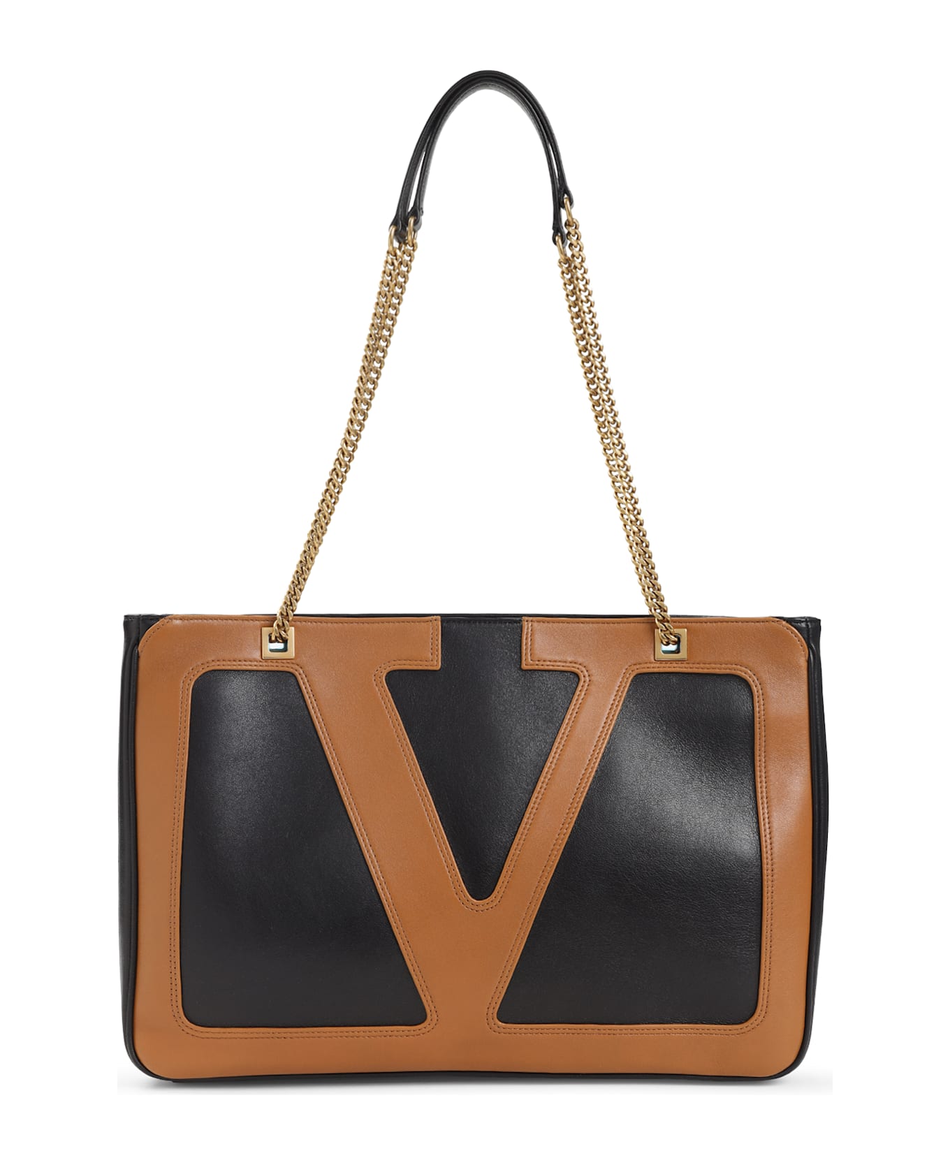Valentino Garavani Viva Superstar Medium Tote Bag - BLACK/BROWN