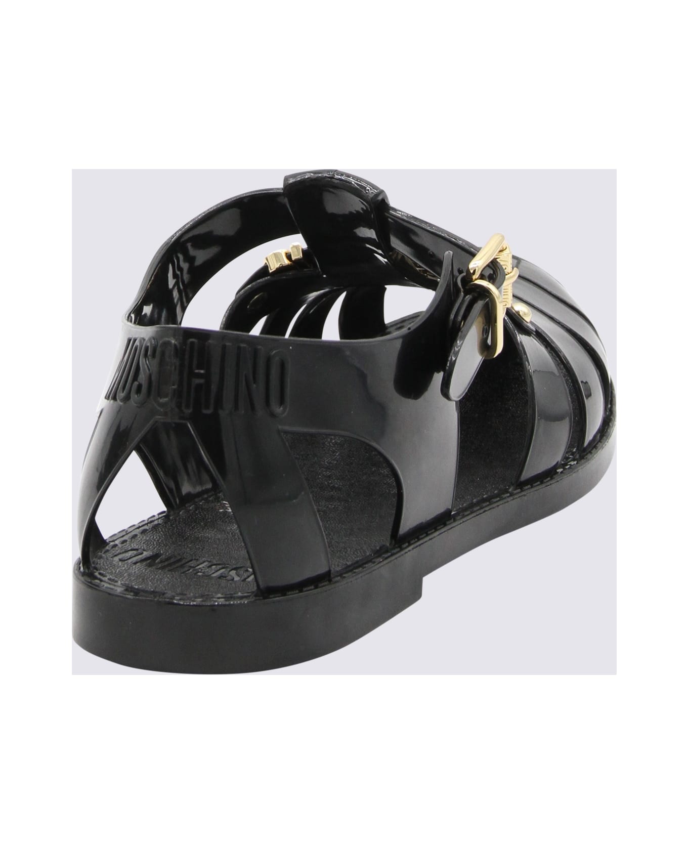 Moschino Black Rubber Sandals - Black