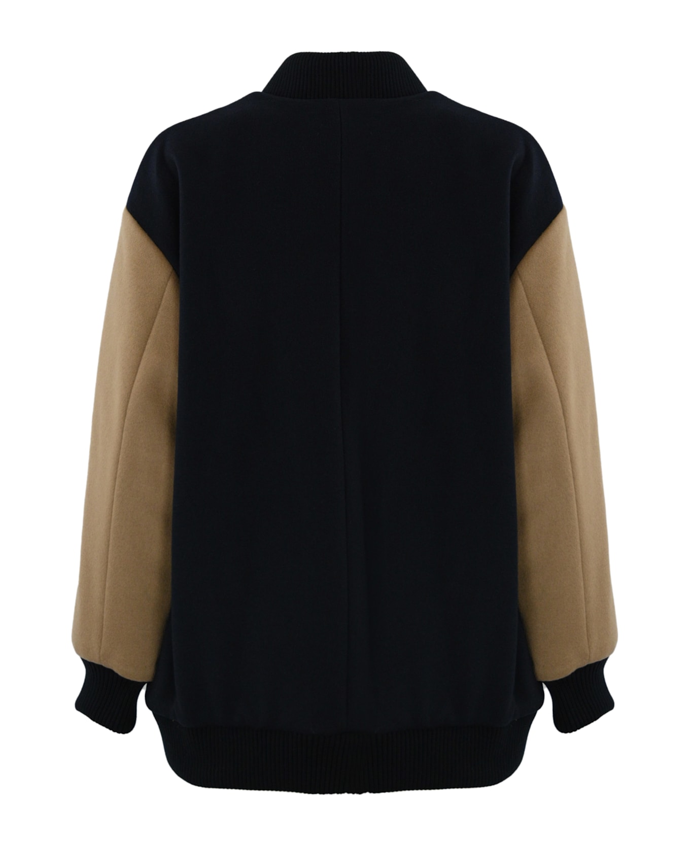 Weekend Max Mara Adorni Bomber Jacket In Wool - Blue
