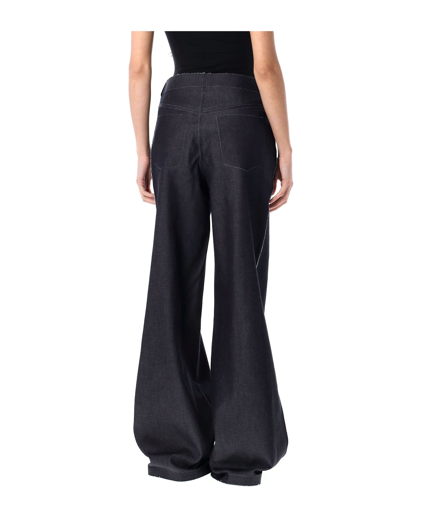 Marni Stretch Denim Trompe L
oeil Trousers - BLUE BLACK