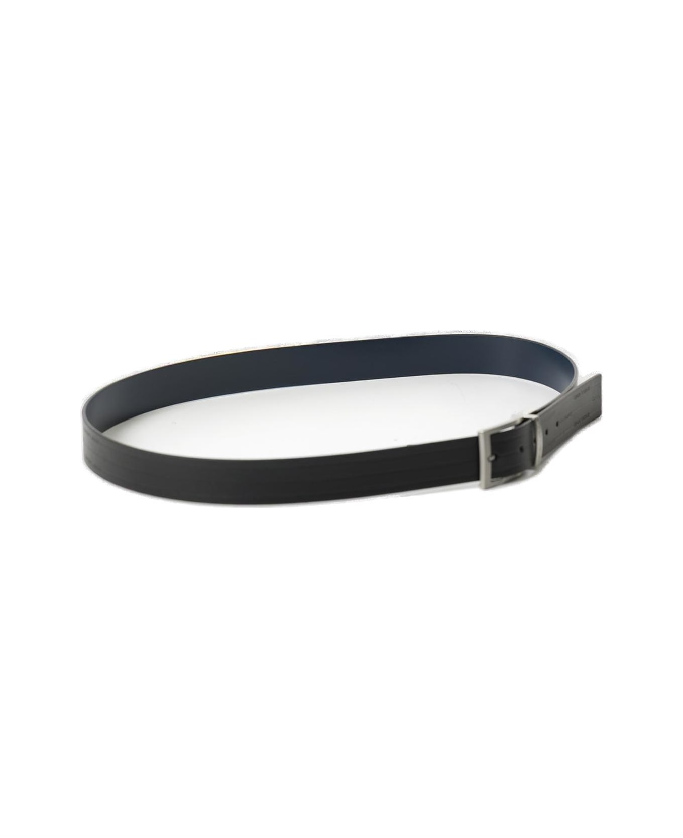Emporio Armani Logo Engraved Buckled Belt - Black