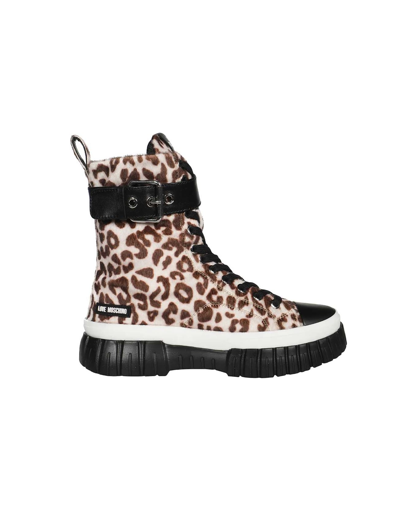 Love Moschino Canvas High-top Sneakers - Animalier