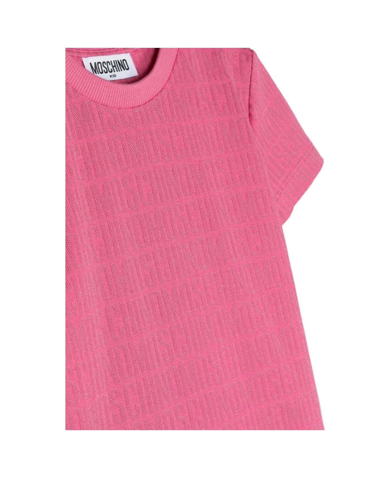 Moschino Pink T-shirt With All-over Logo - Pink