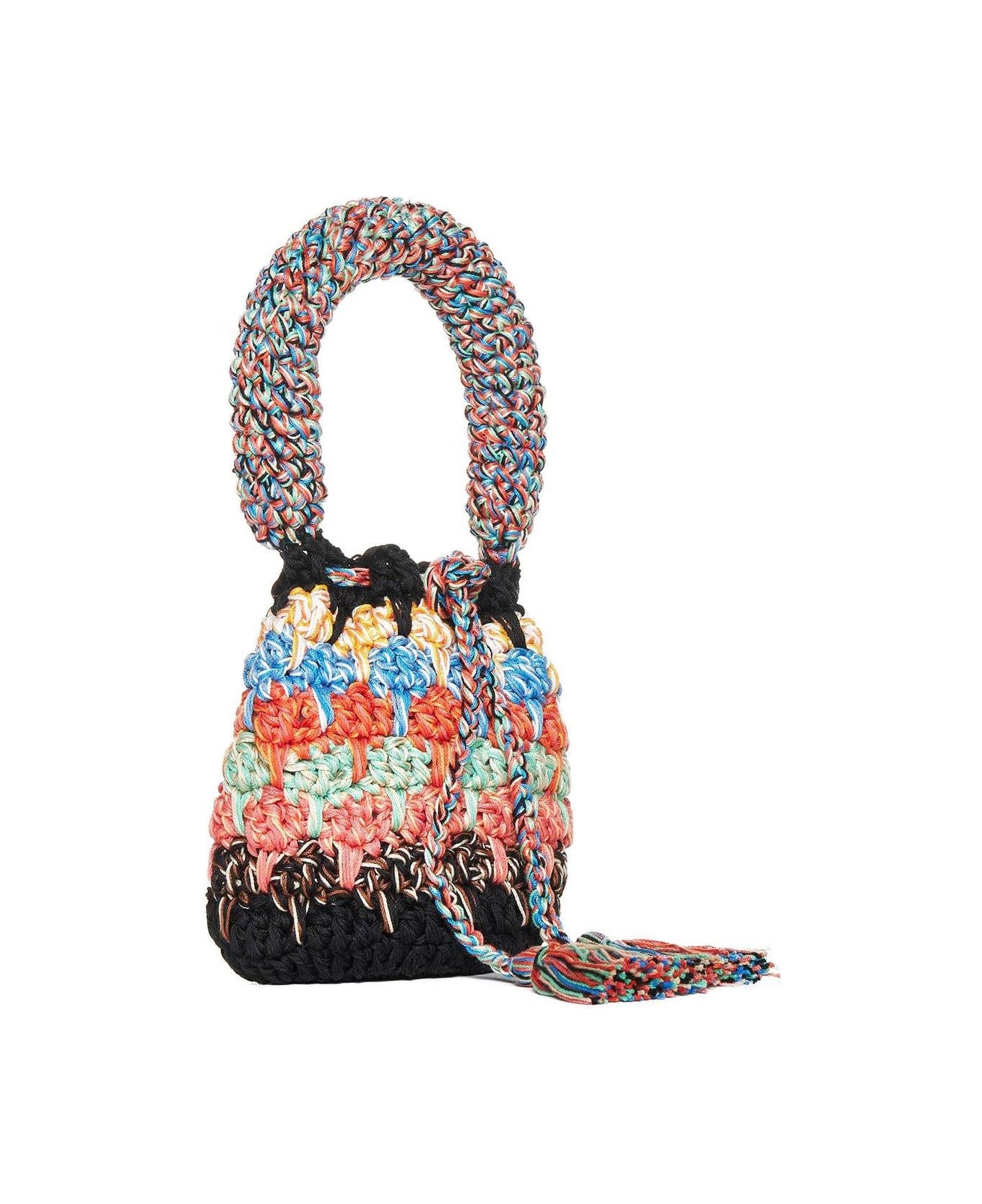 Alanui Crochet Knitted Drawstring Bucket Bag - Black トートバッグ
