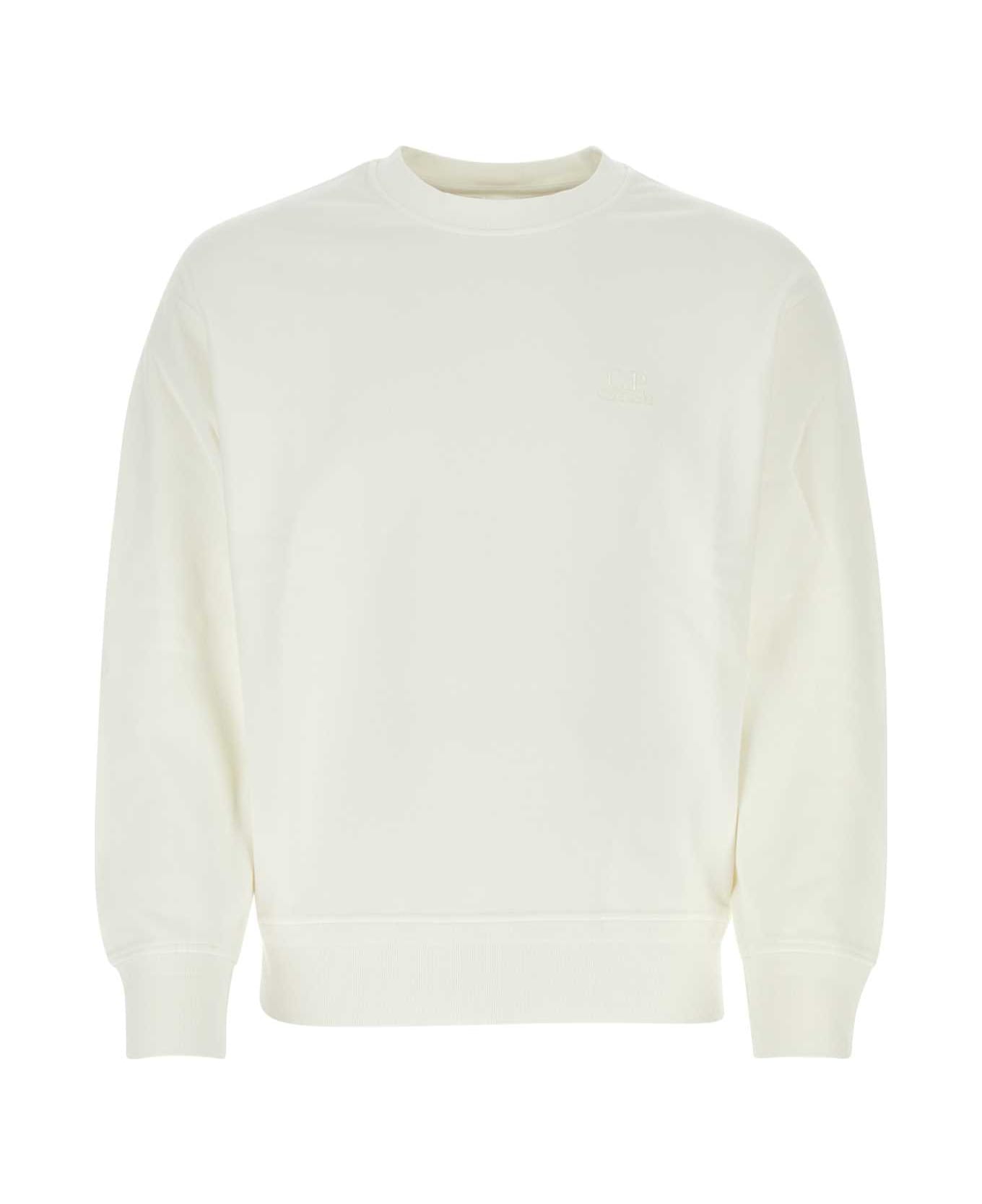 C.P. Company White Cotton Sweatshirt - GAUZEWHITE