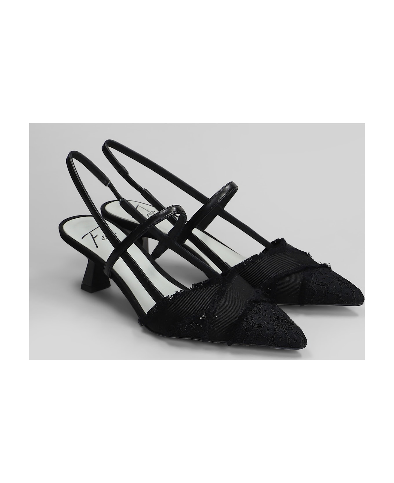 Roberto Festa Mirelle Pumps In Black Leather And Fabric - black