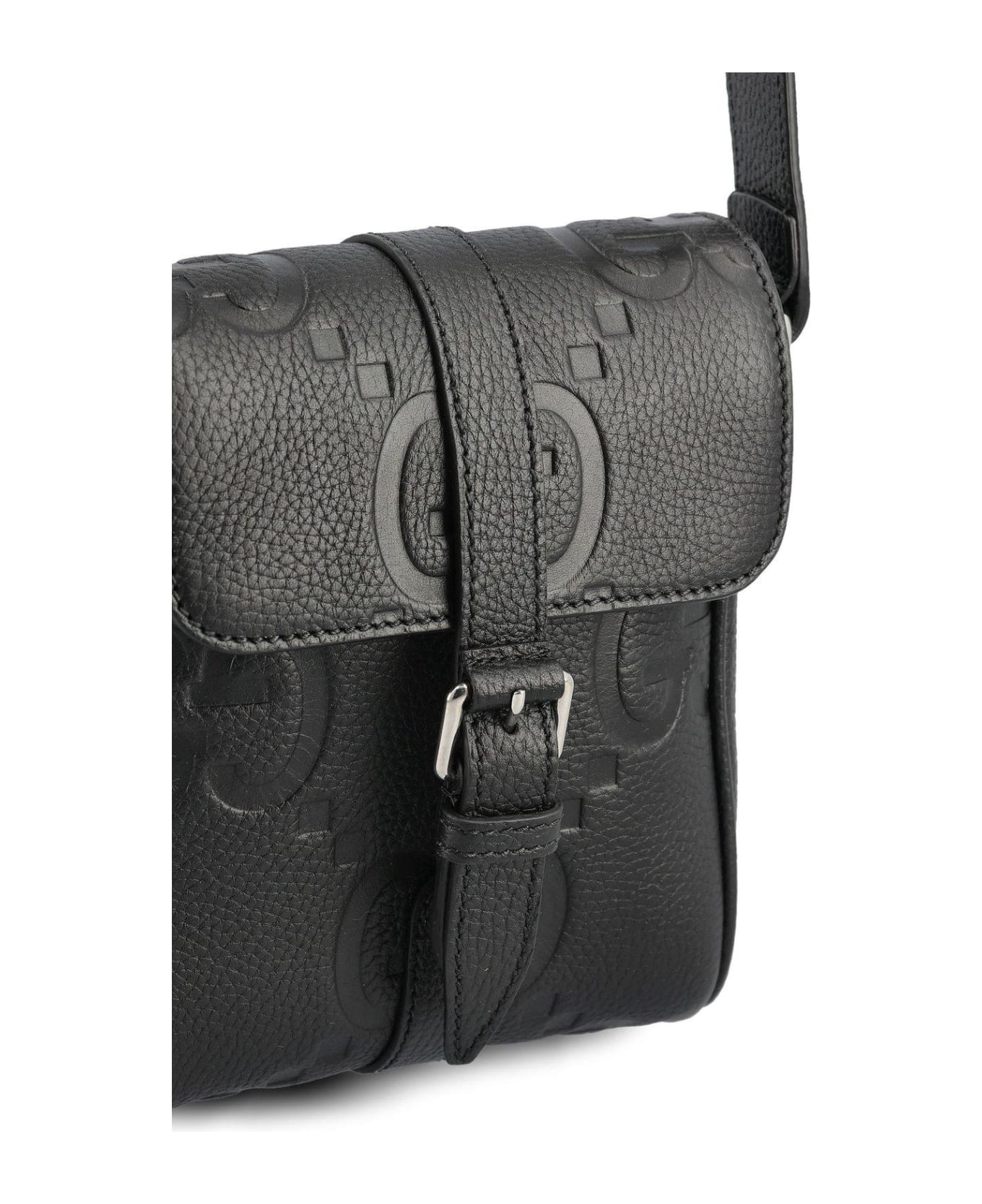 Gucci N Small Jumbo Gg Foldover Top Messenger Bag - BLACKBLACK