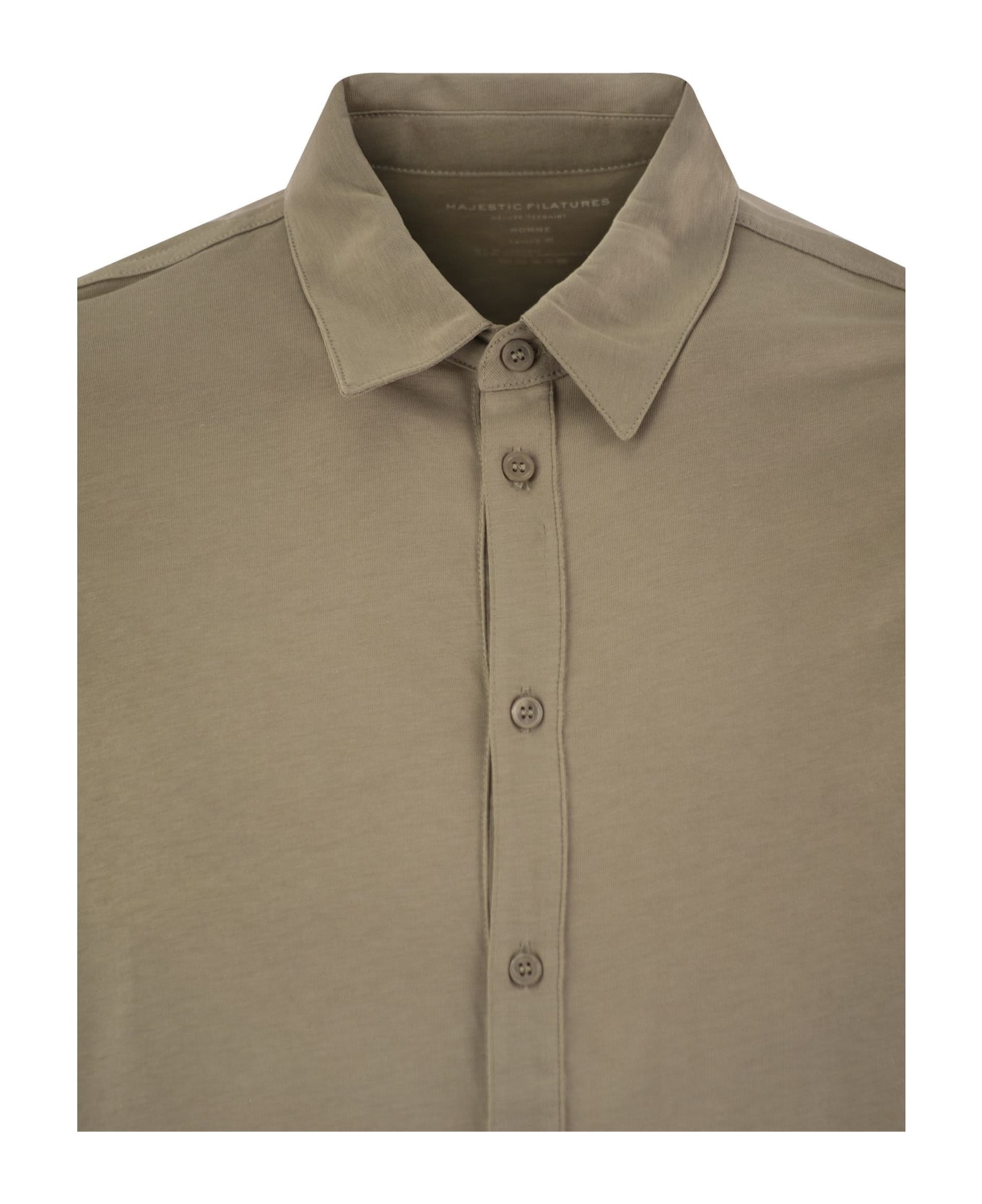 Majestic Filatures Long-sleeved Shirt In Lyocell And Cotton - Sand