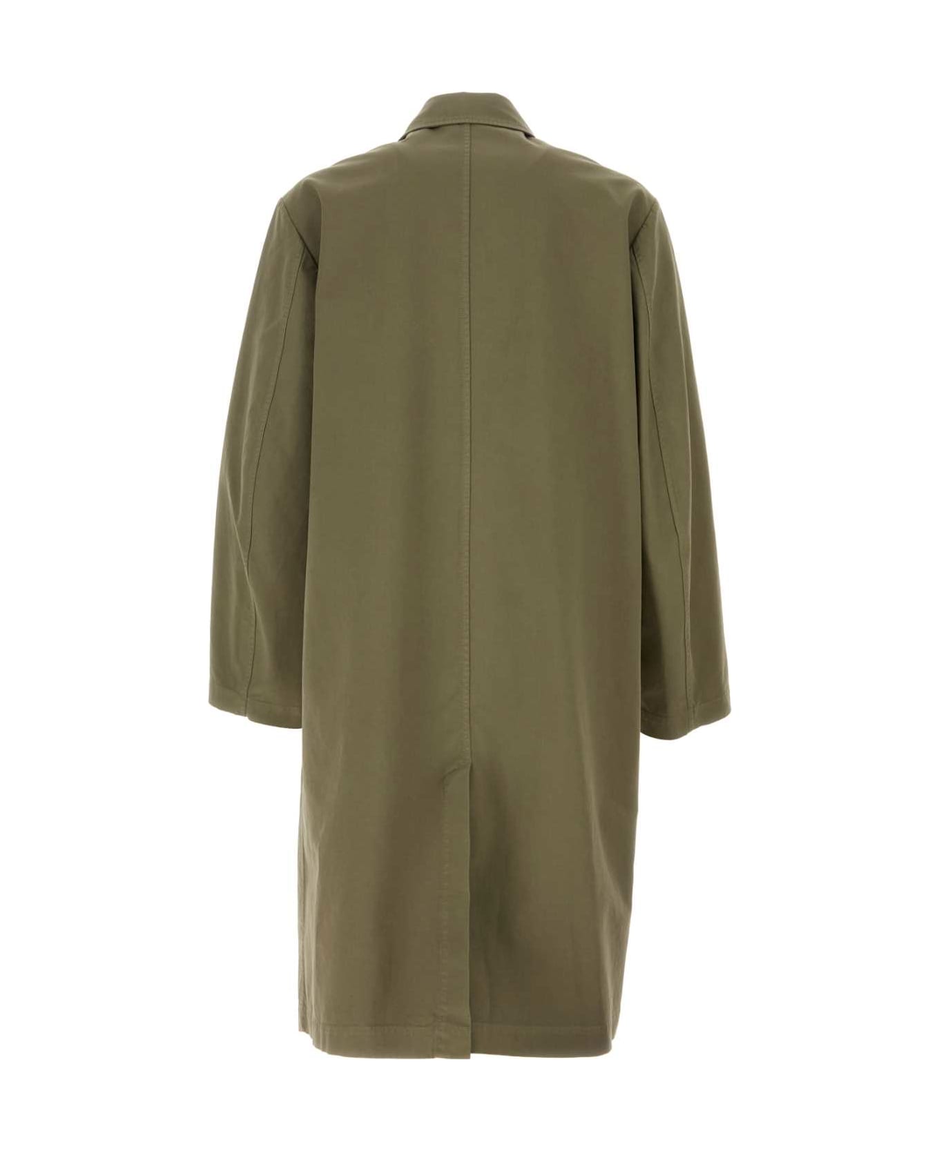 Dries Van Noten Army Green Cotton Rankle Trench Coat - DUST