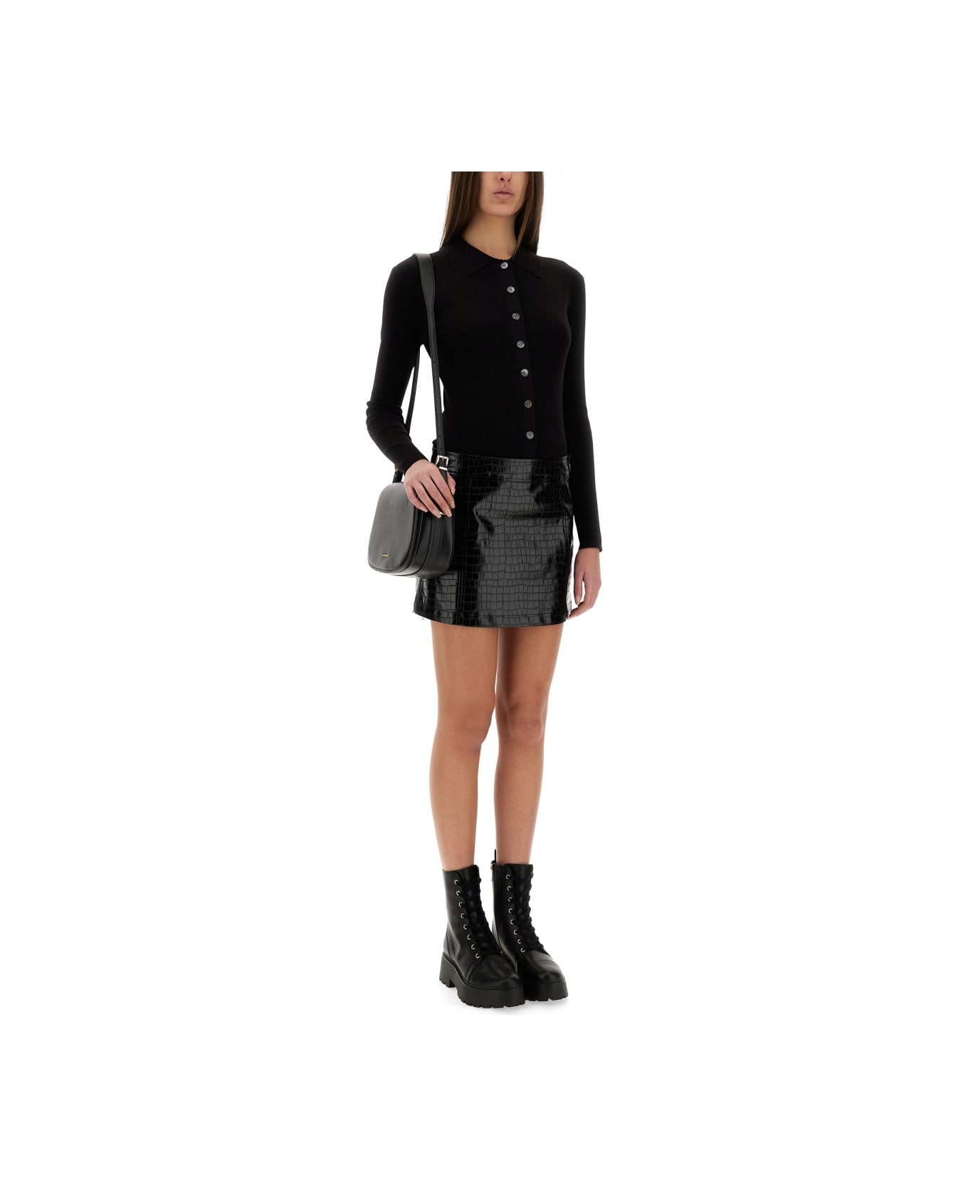 Michael Kors Ribbed Cardigan - Black