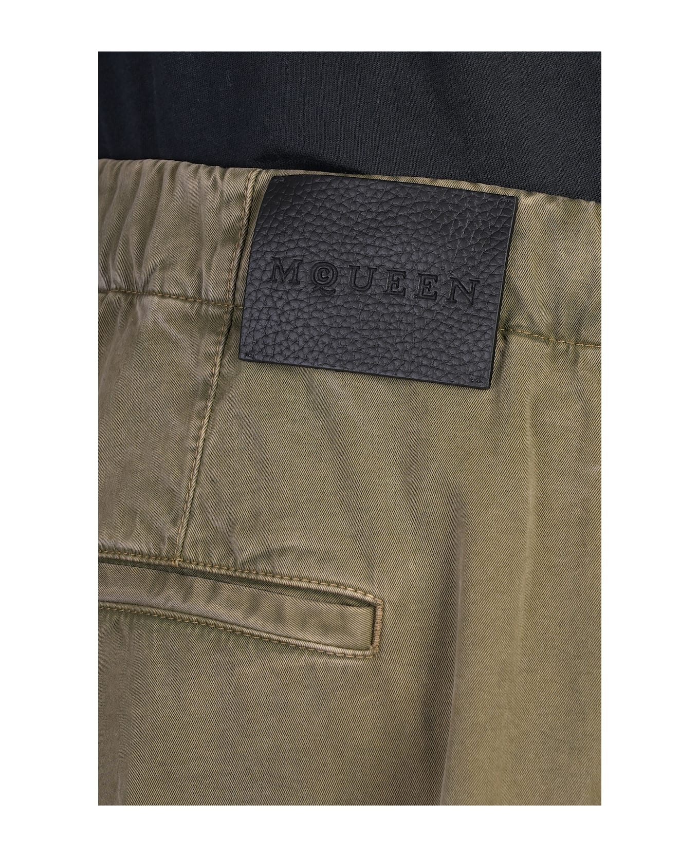 Alexander McQueen Shorts In Green Cotton - Khaki Green