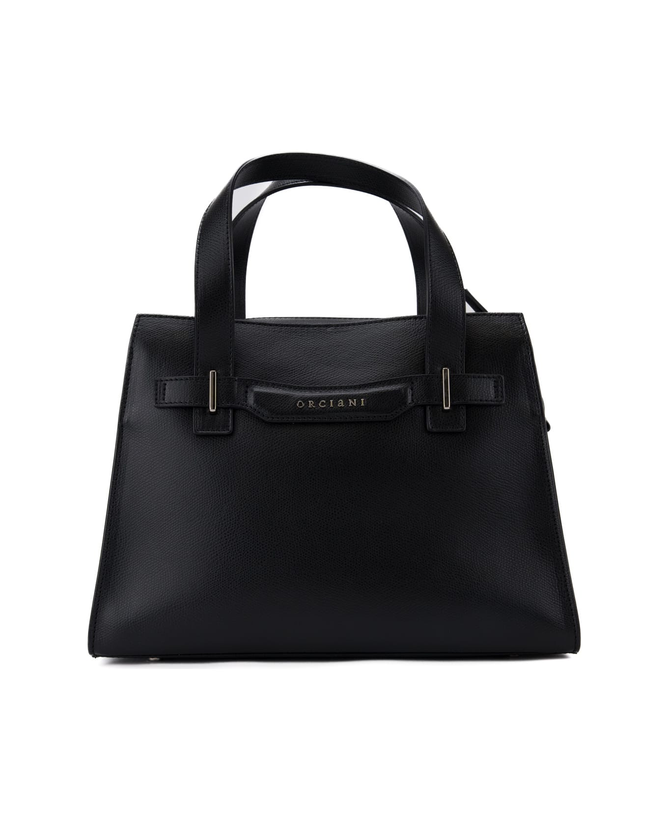 Orciani Posh Medium Leather Handbag - Nero