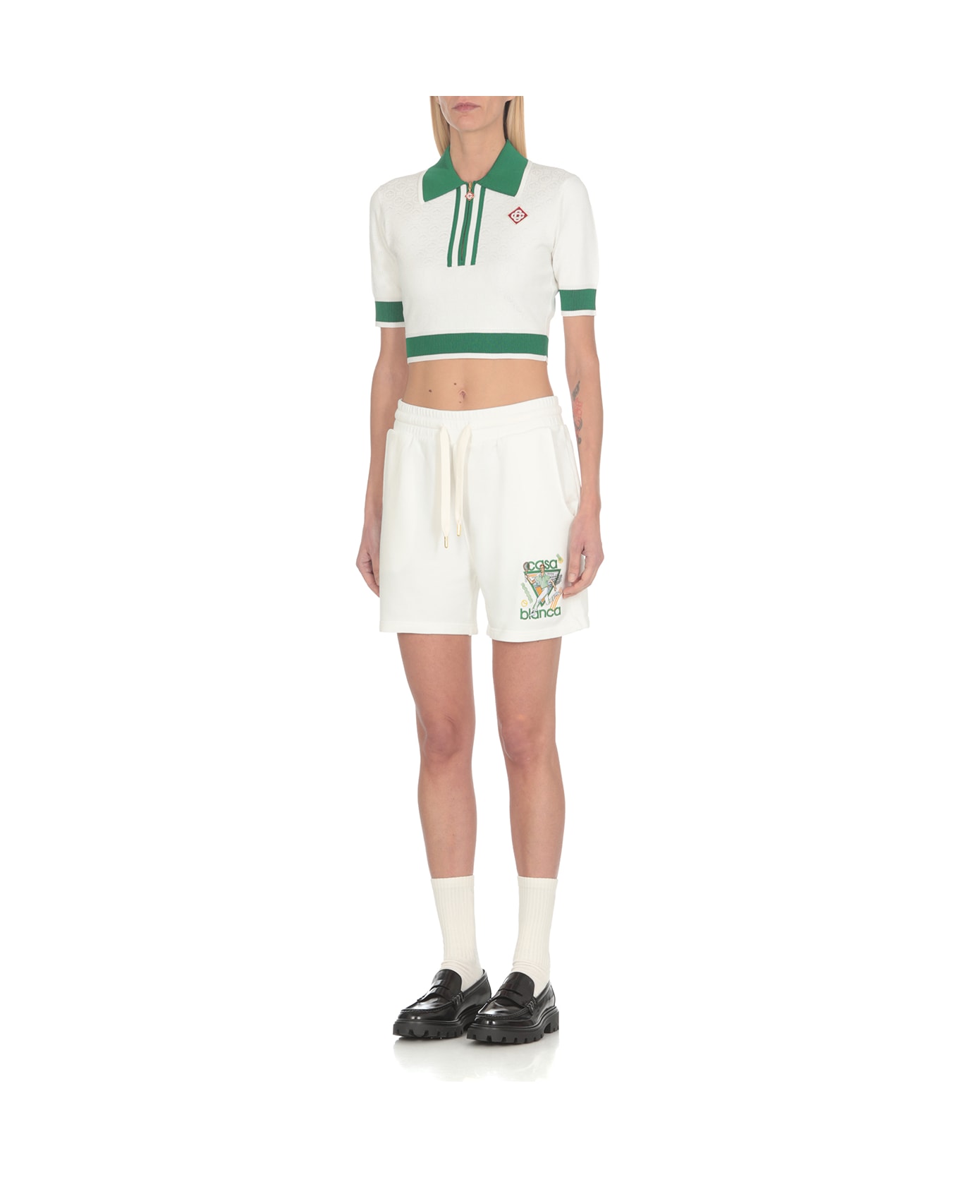 Casablanca Cotton Shorts - White ショートパンツ