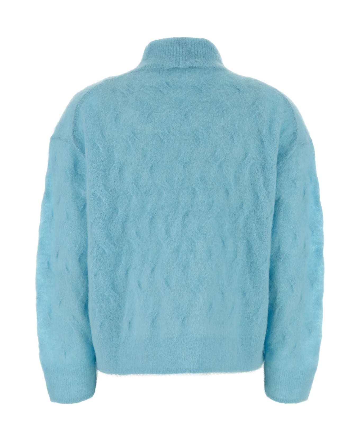 Calvin Klein Light Blue Nylon Blend Sweater - BLUE FREEZE