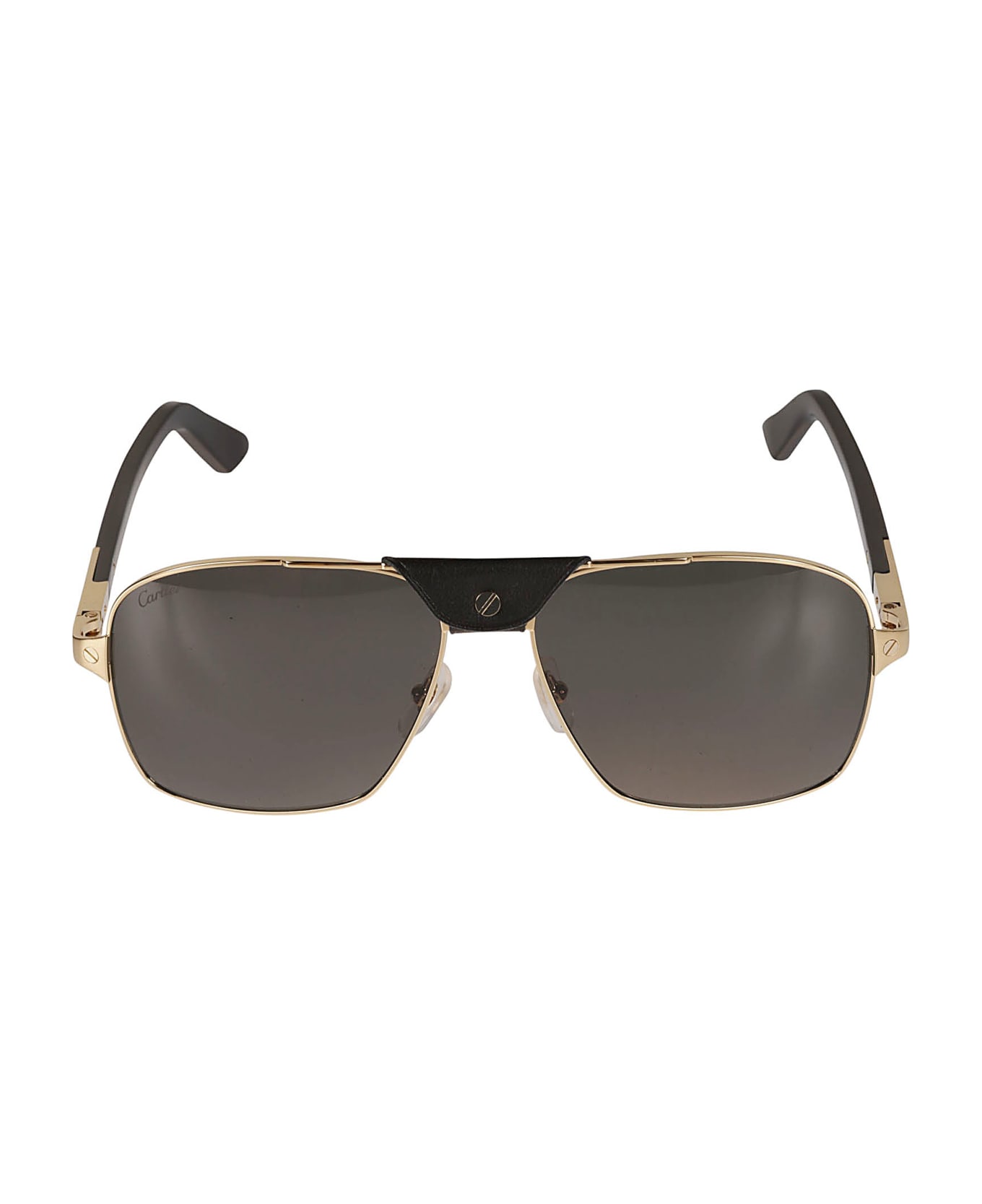 Cartier Eyewear Aviator Logo Detail Sunglasses - Gold/Black