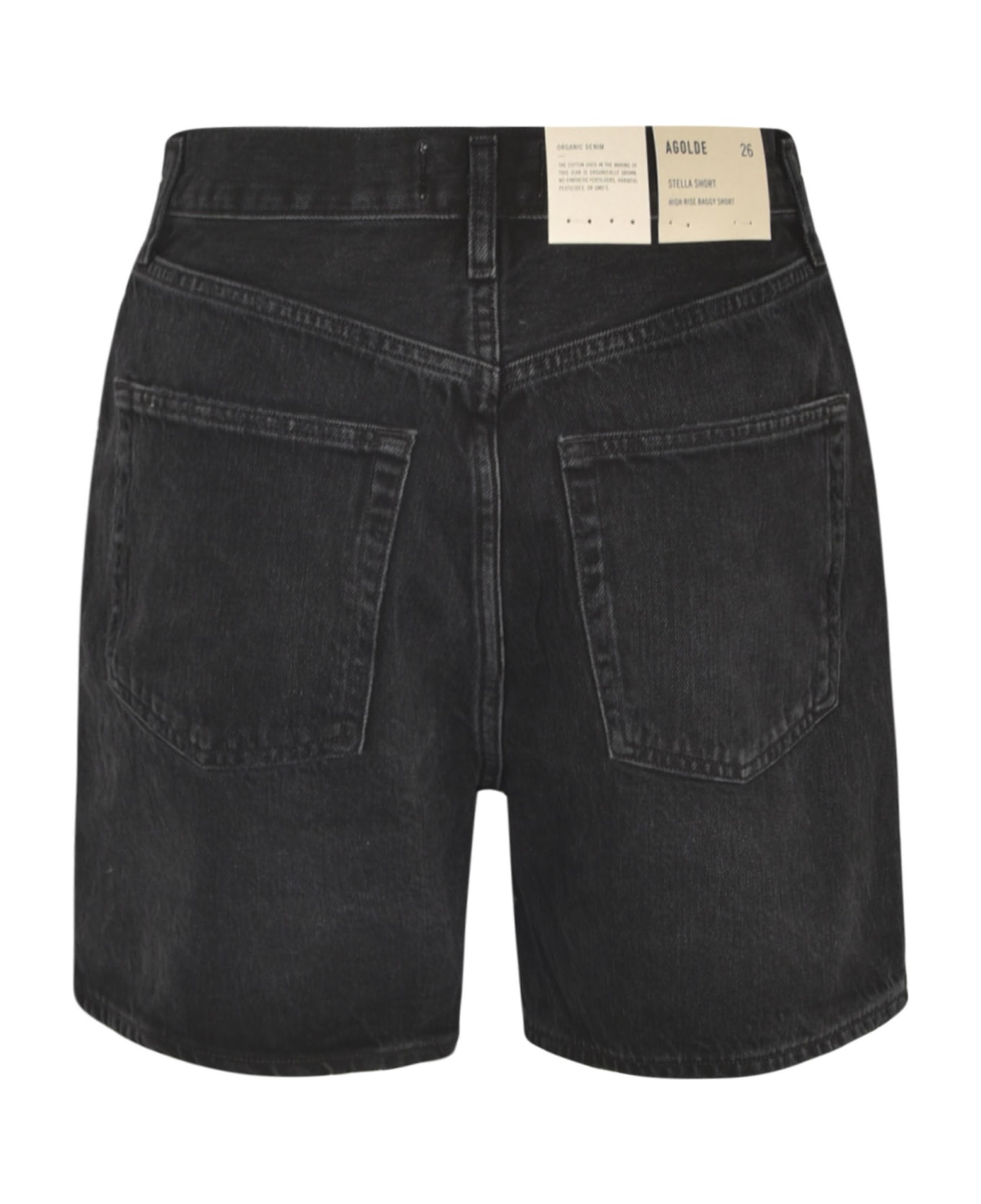 AGOLDE Buttoned Denim Shorts - BLACK