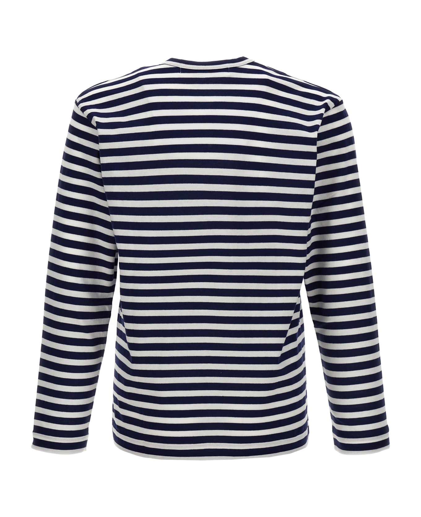 Comme des Garçons Play Logo Patch Stripes T-shirt - Blue Tシャツ