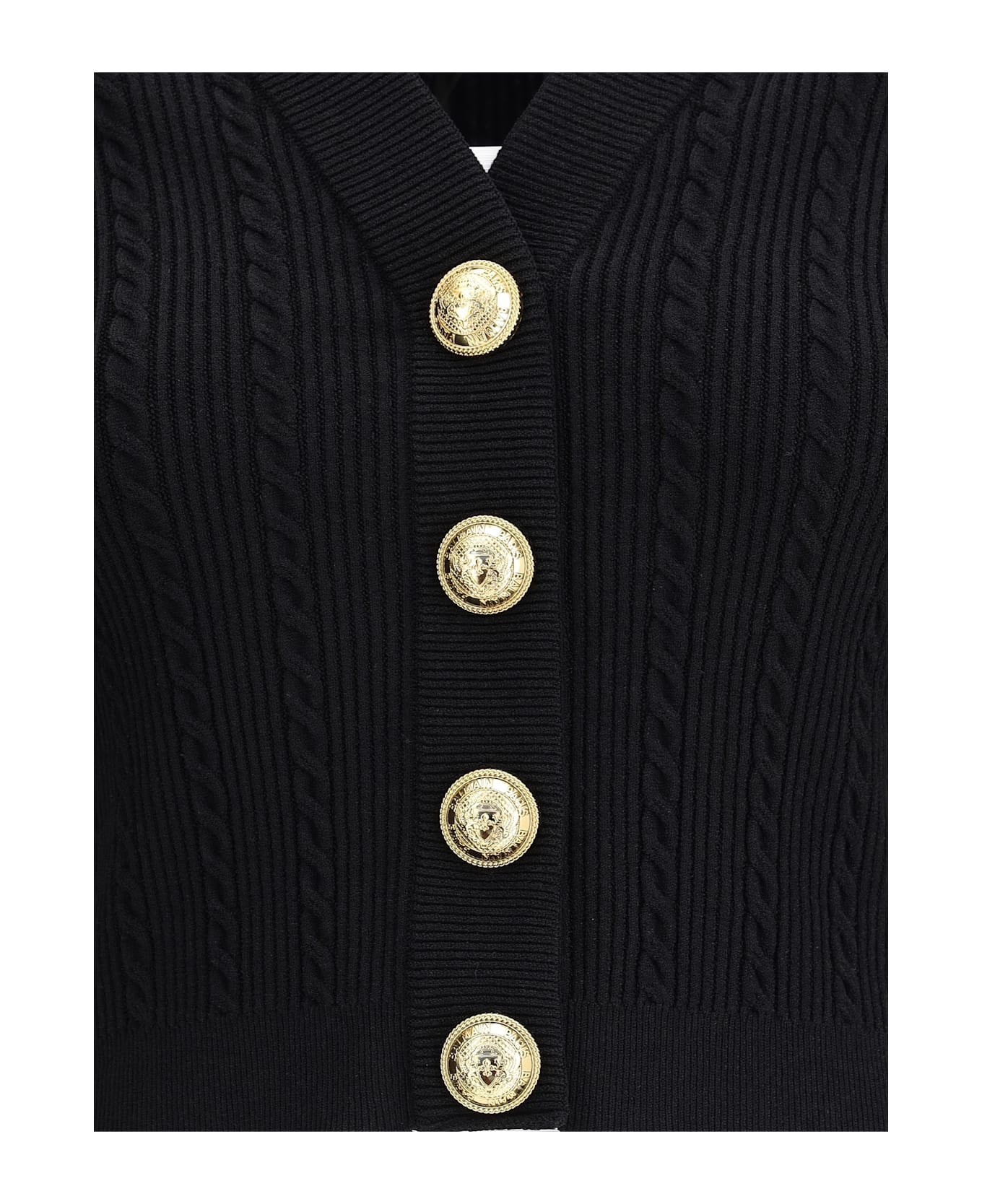 Balmain Ribbed And Braided Cardigan