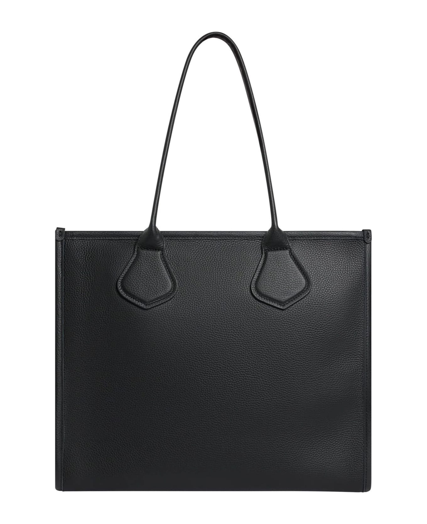 Lancel Black Grained Cowhide Leather Tote Bag - Black