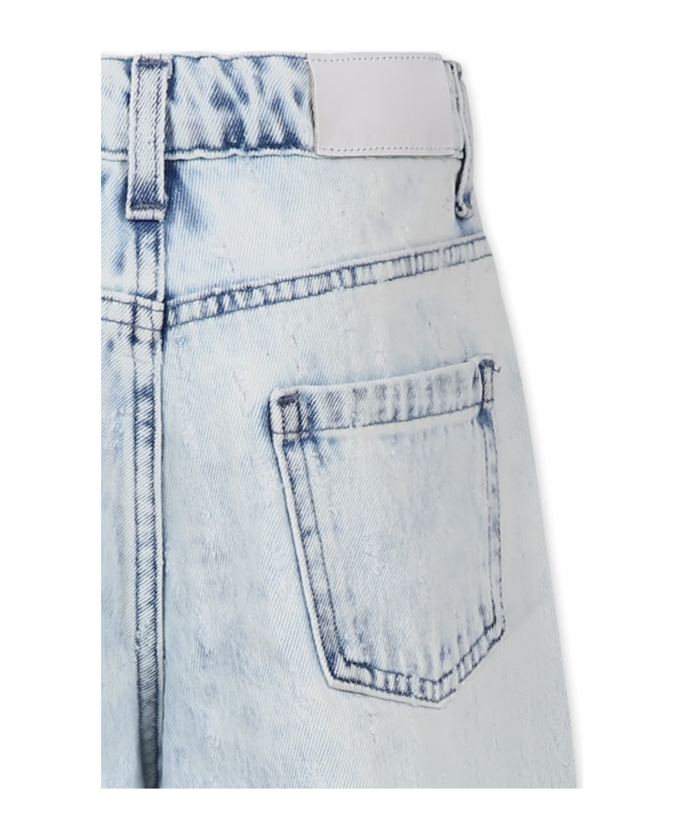 MSGM Denim Jeans For Girl With Logo - Denim